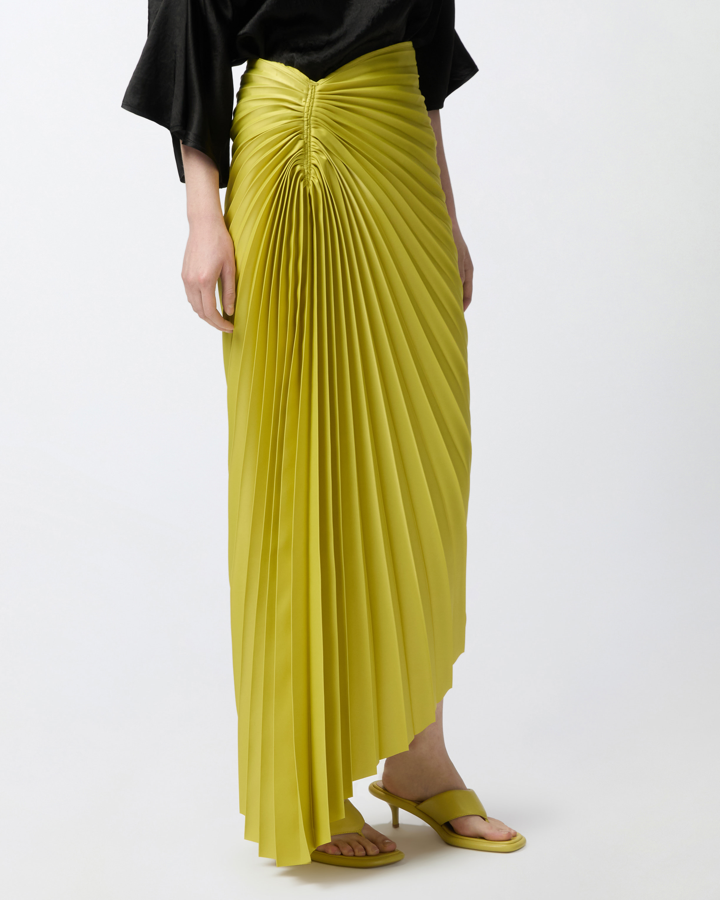 Pinko Pleated Midi Skirt In Green