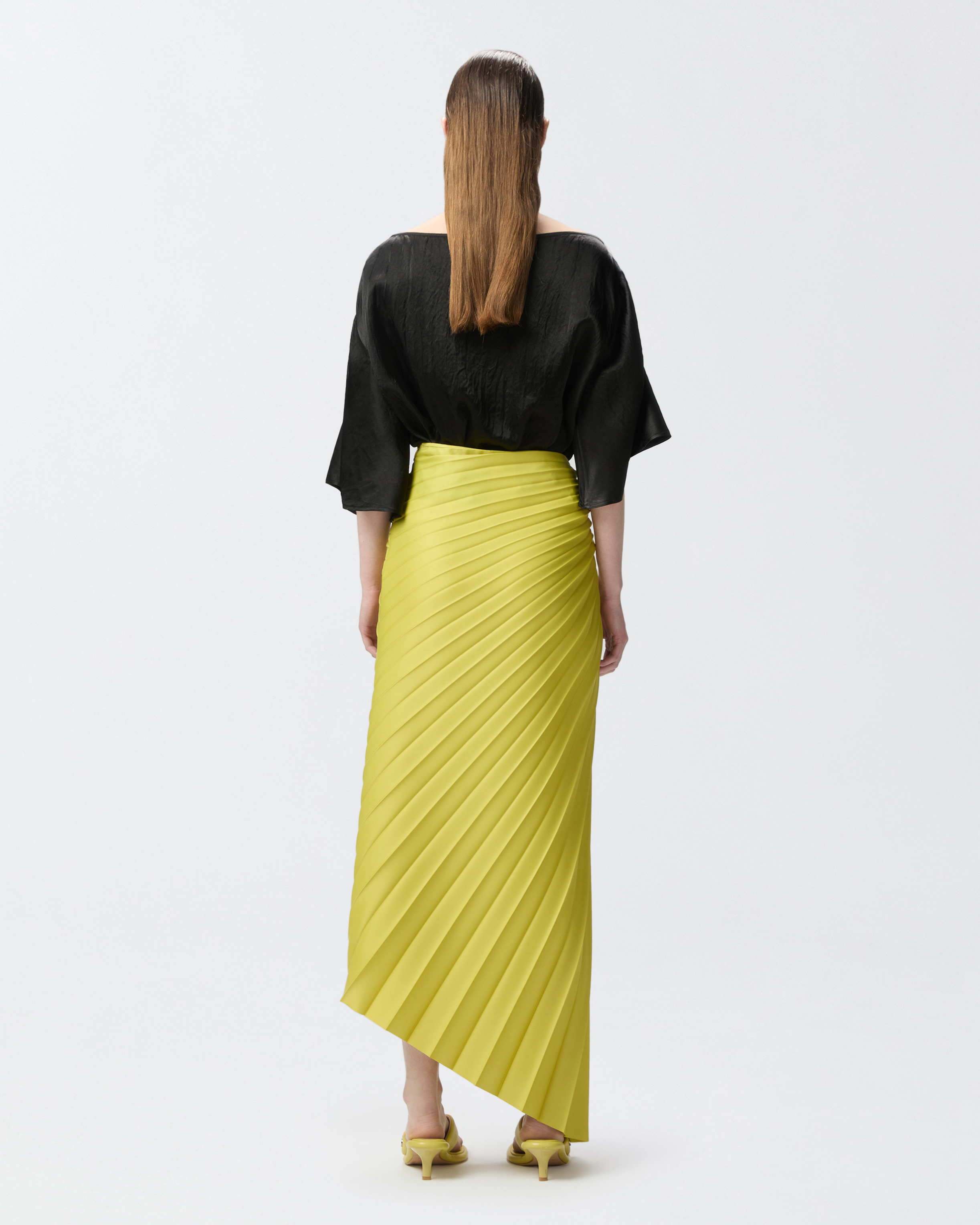 Pinko Pleated Midi Skirt In Green