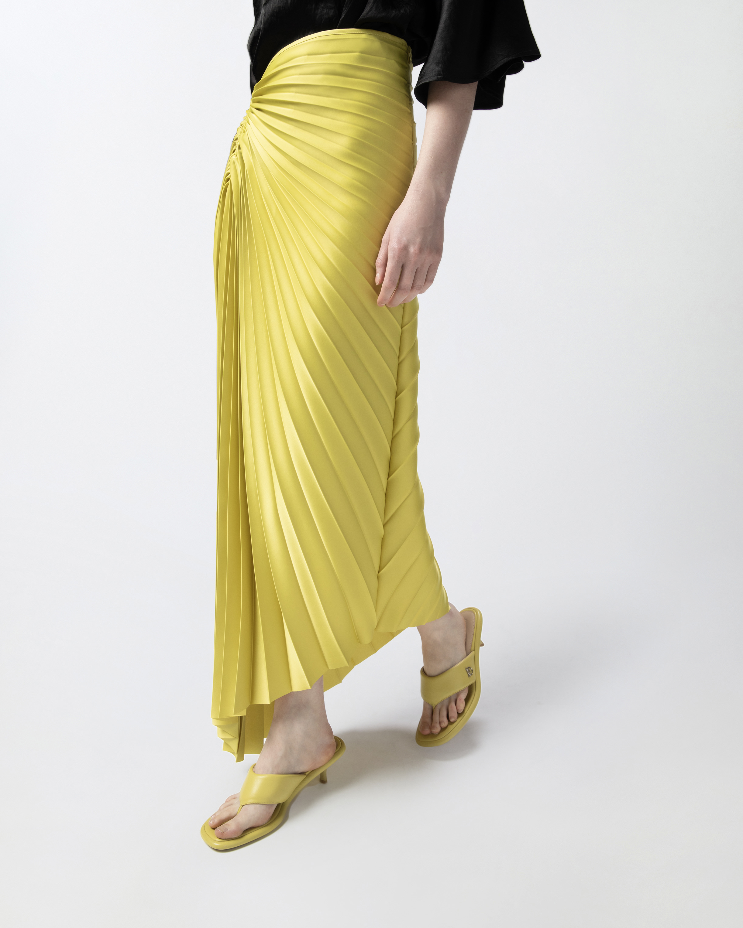 Pinko Pleated Midi Skirt In Green