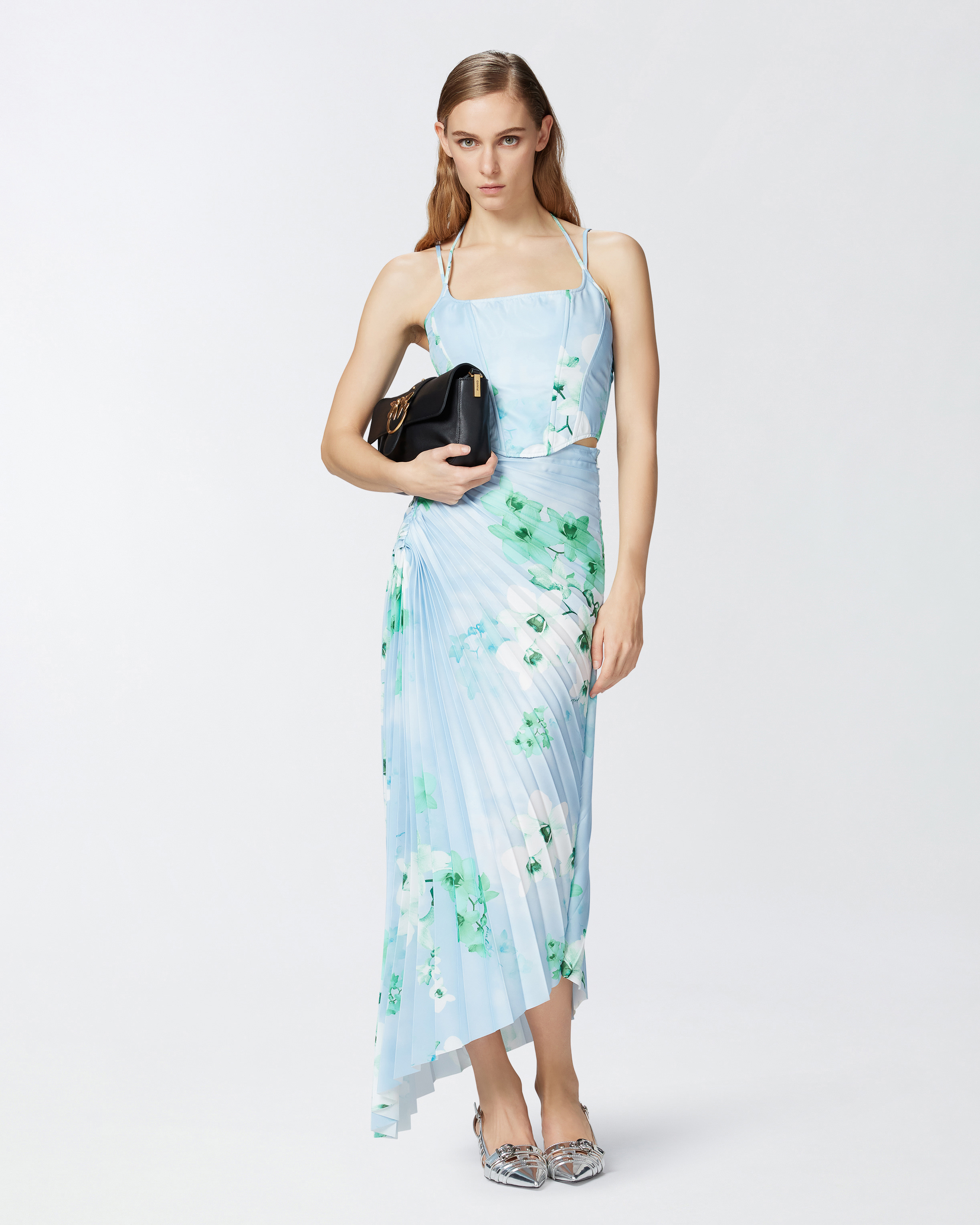 Pinko Ghianda Gonna Duchesse 25 In Mult. Light Blue/blue/white