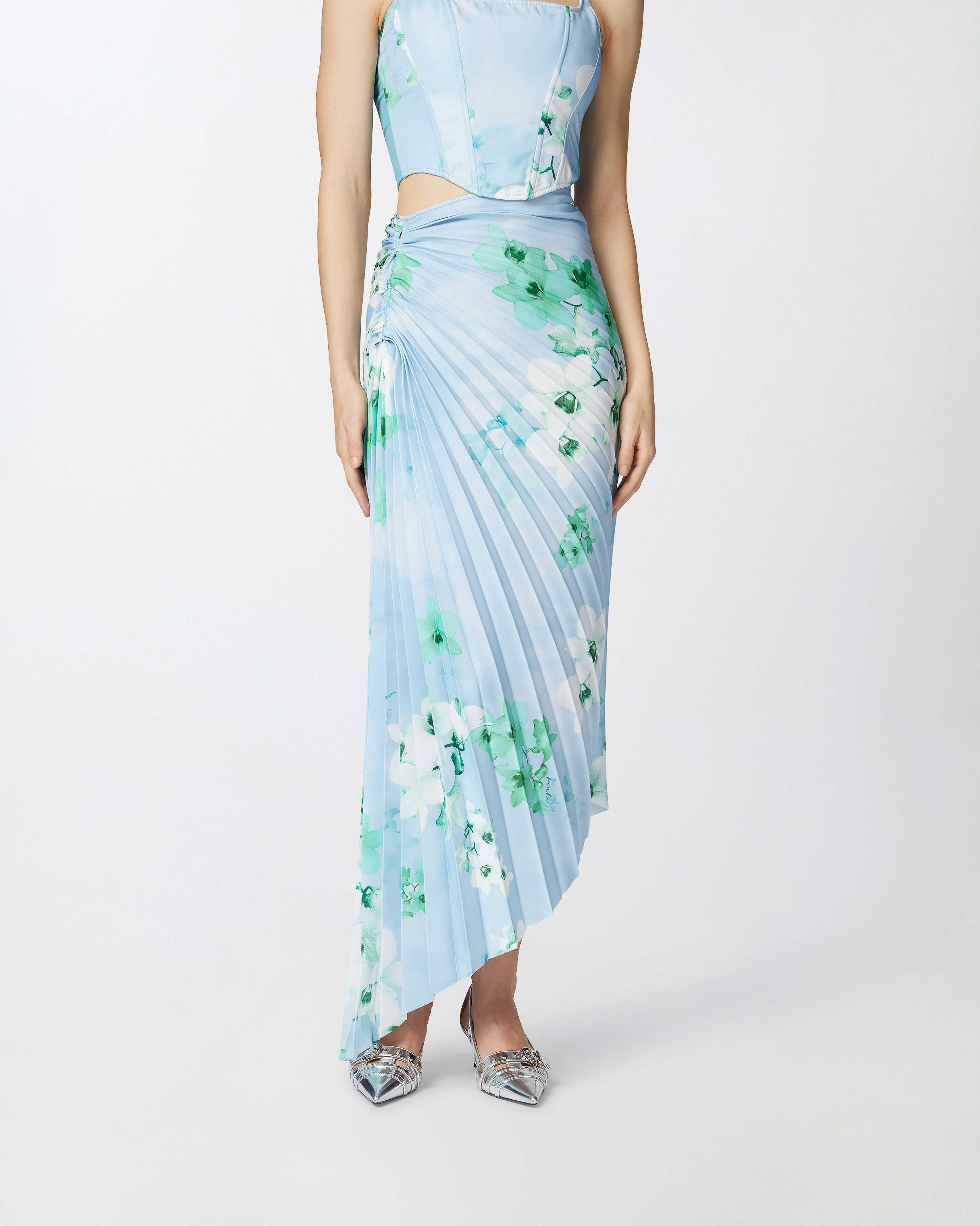 Pinko Ghianda Gonna Duchesse 25 In Mult. Light Blue/blue/white