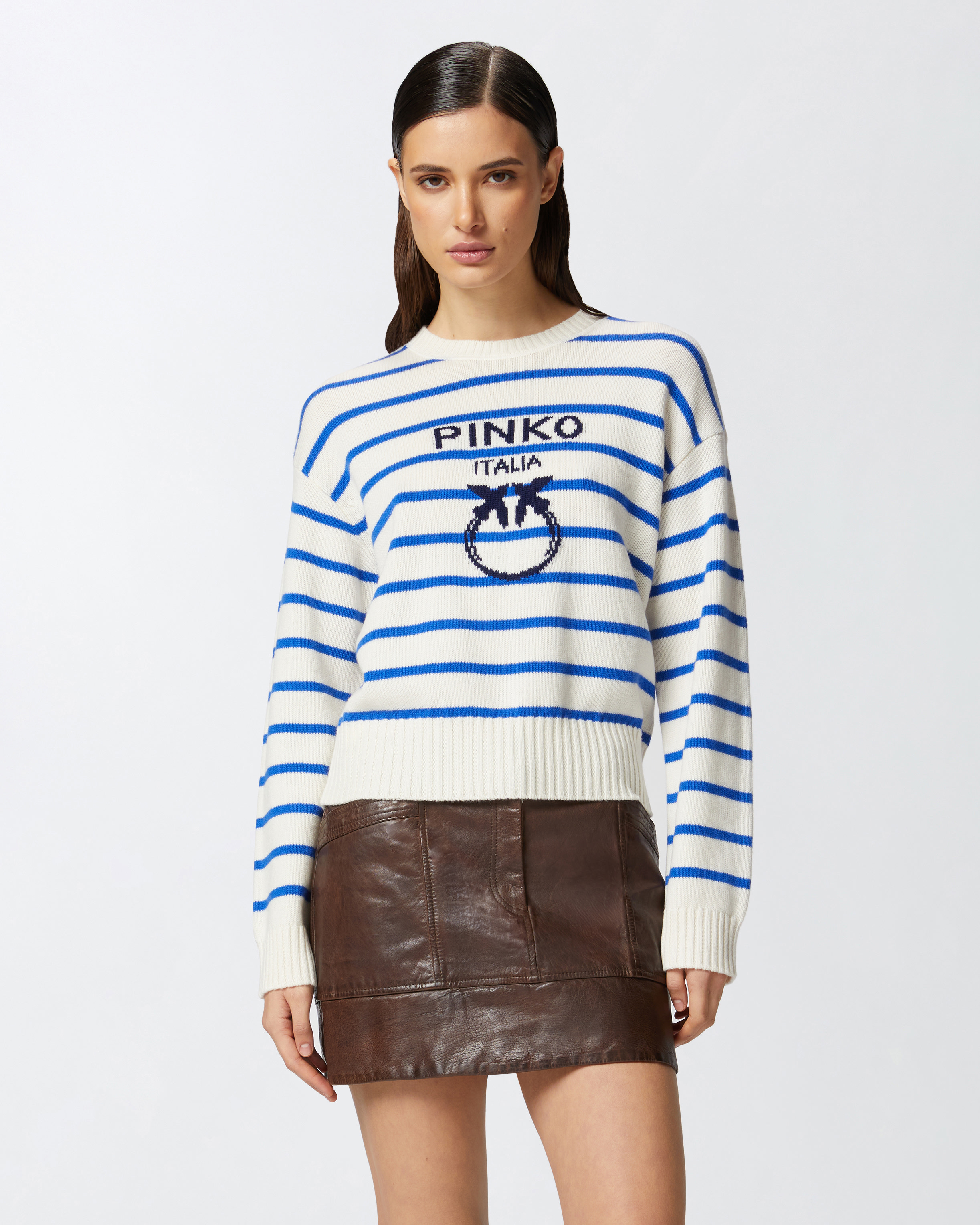 Pinko Striped Sweater With Logo