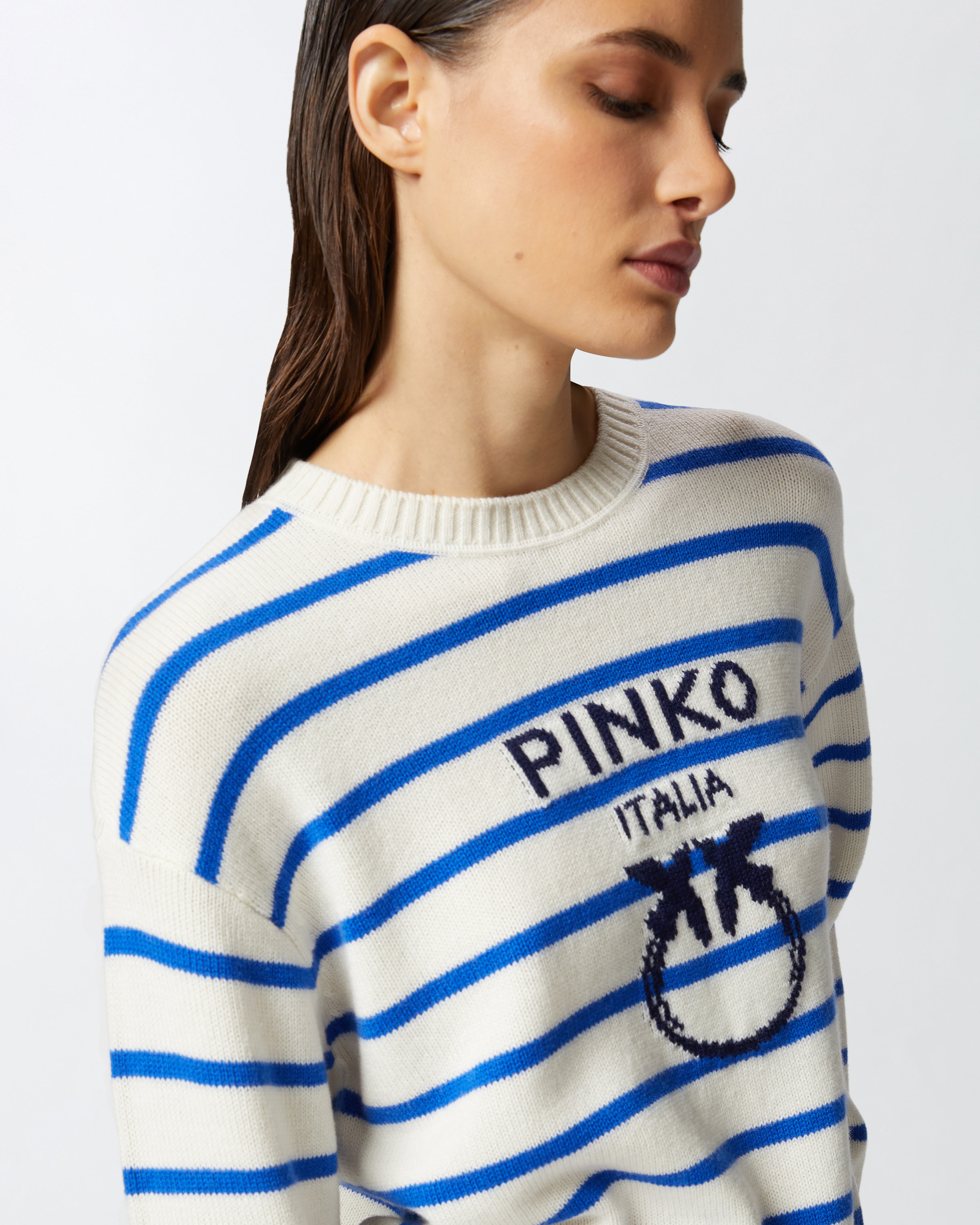Pinko Striped Sweater With Logo