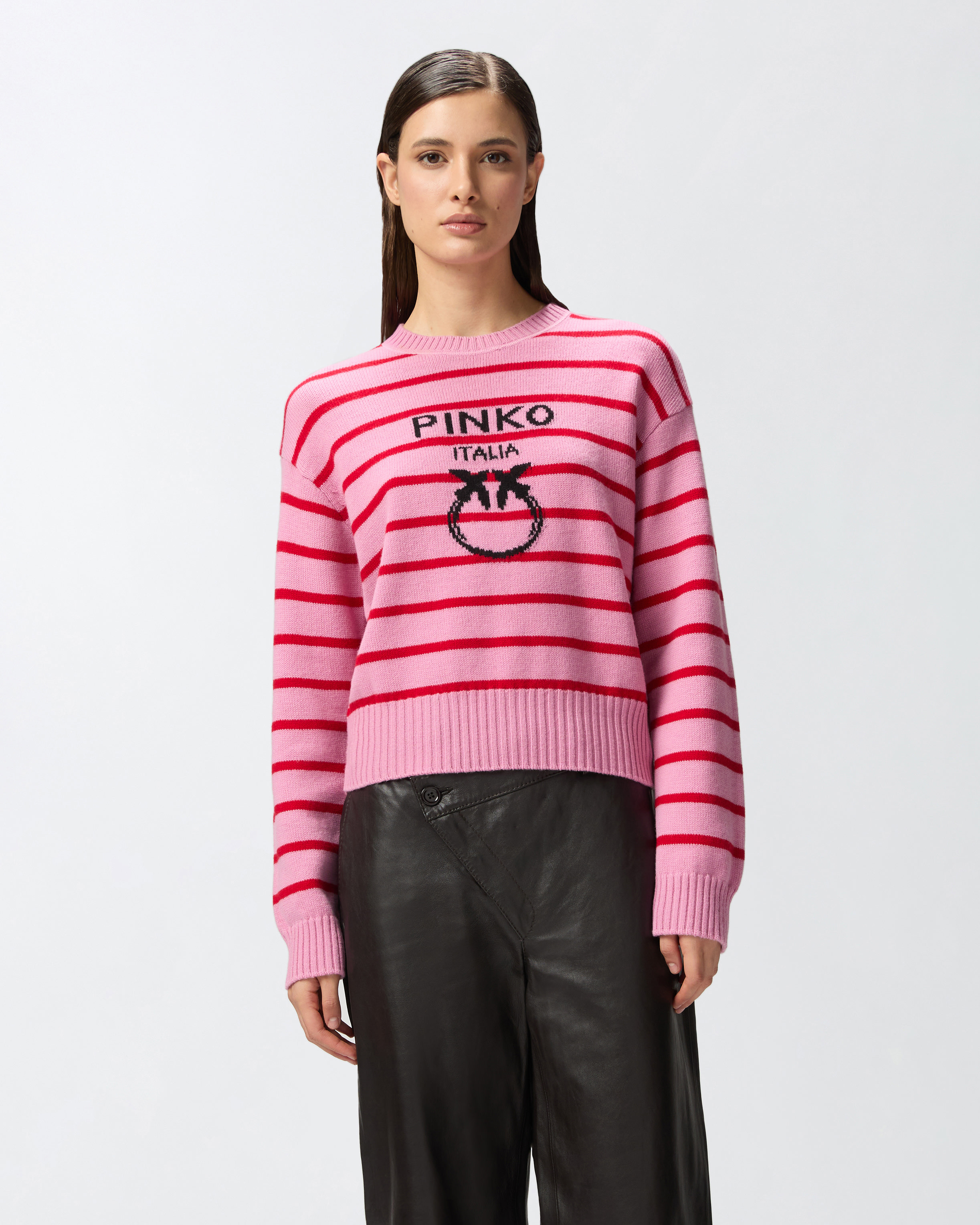 Pinko Striped Sweater With Logo