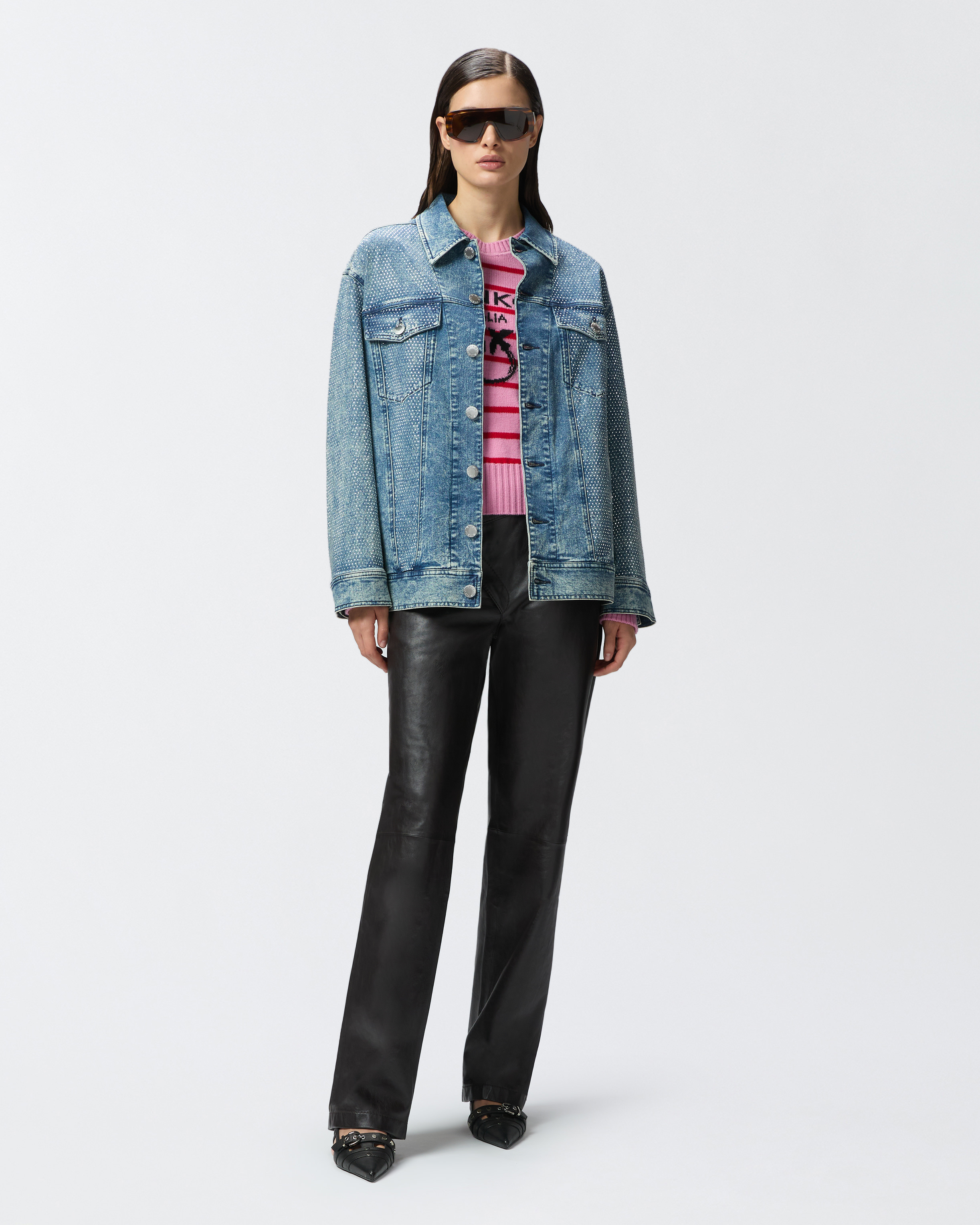 Pinko Striped Sweater With Logo