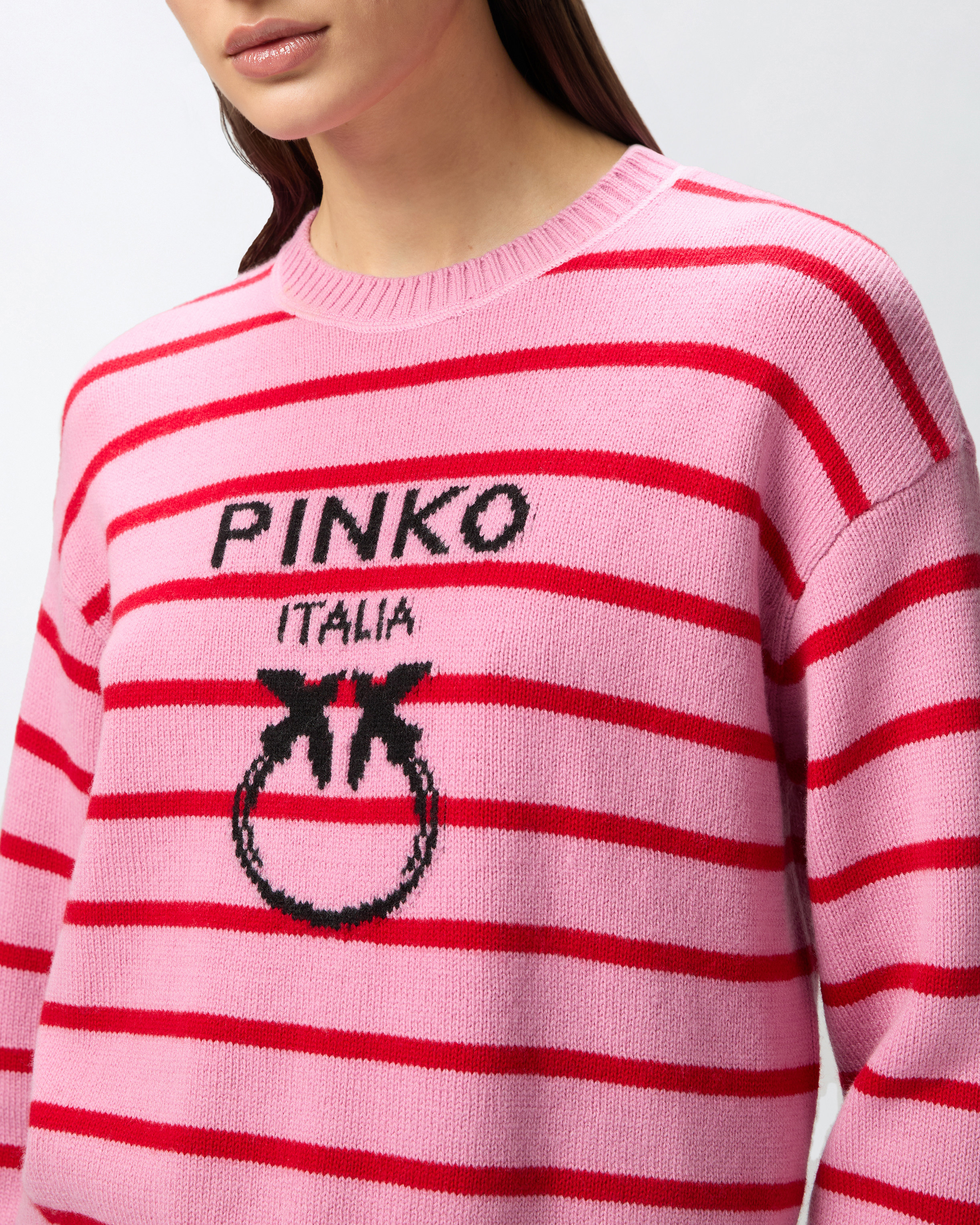 Pinko Striped Sweater With Logo