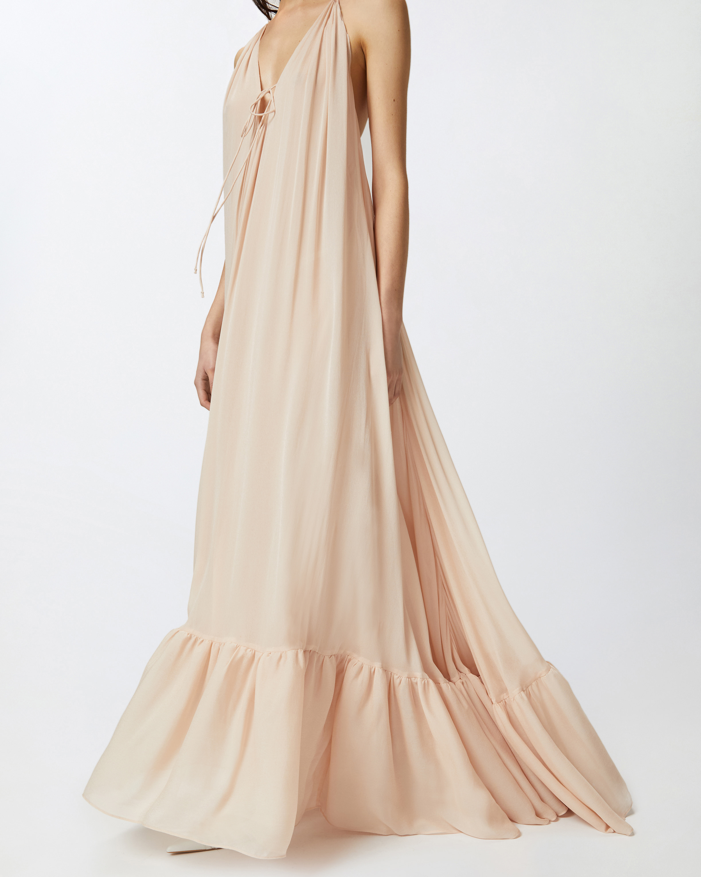 Pinko Wide Long Dress With Open Back