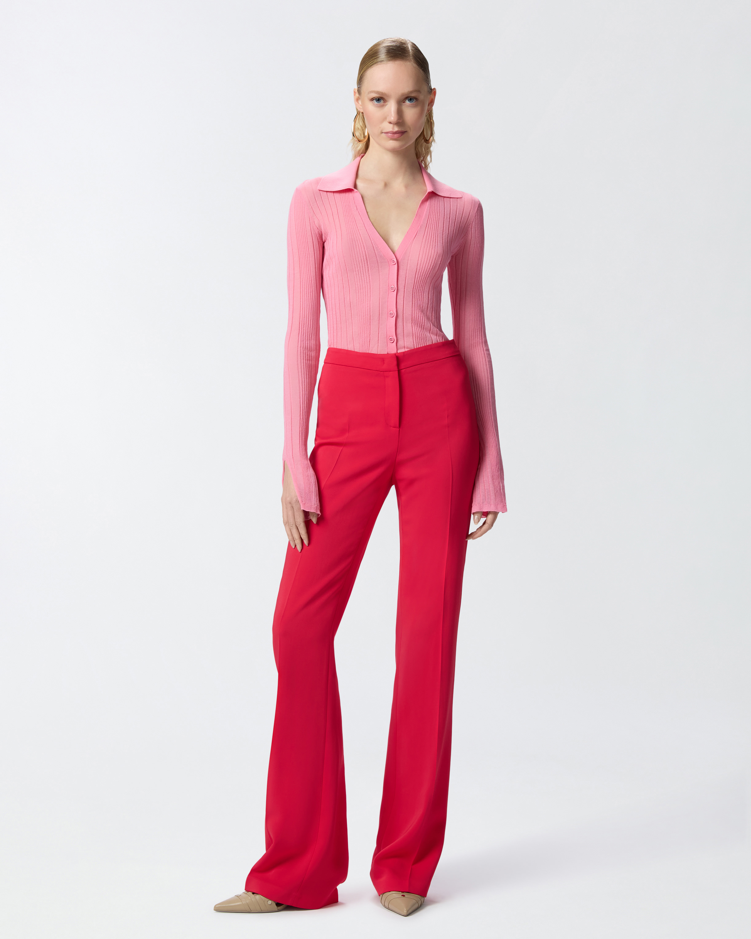 Elegant flared trousers in technical cady PINKO → Shop Online