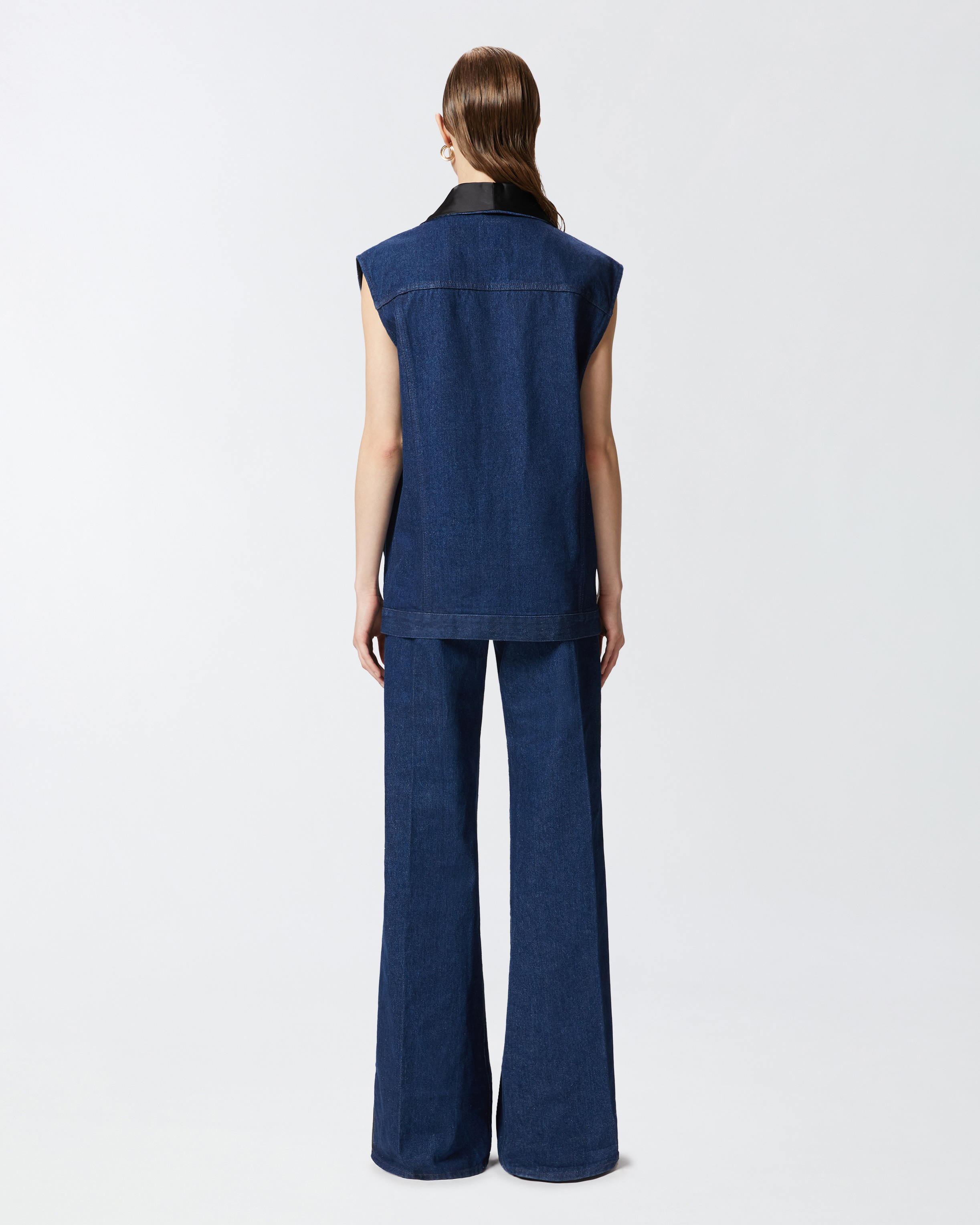 Pinko Denim Vest In Mid Wash