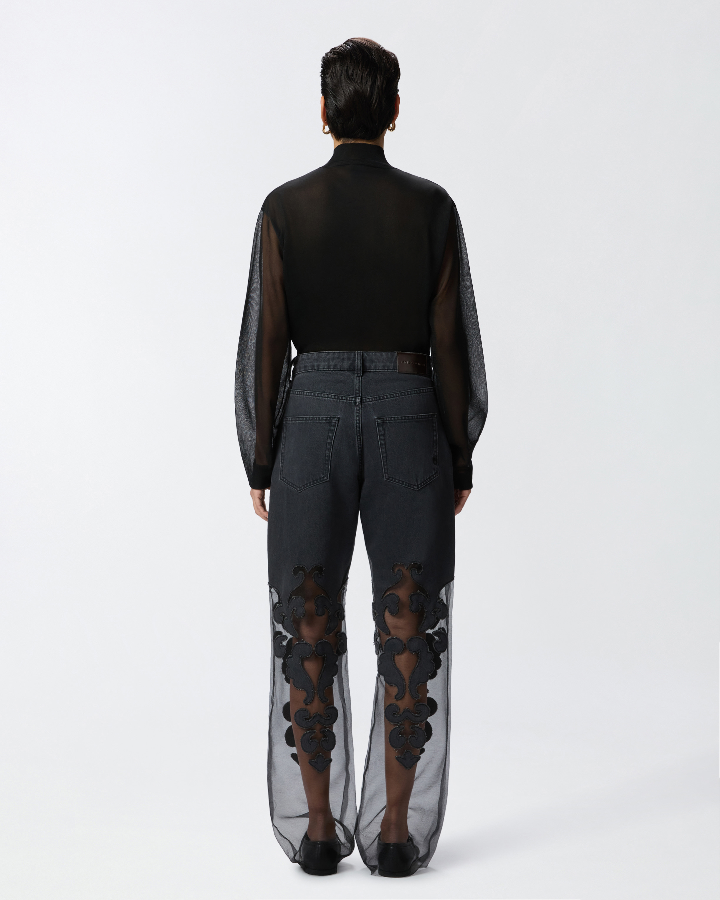 パンツ PINKO Woman Pants Black 101805A15M Z99 P-Pants trousers in technical fabric with sheer effect PINKO