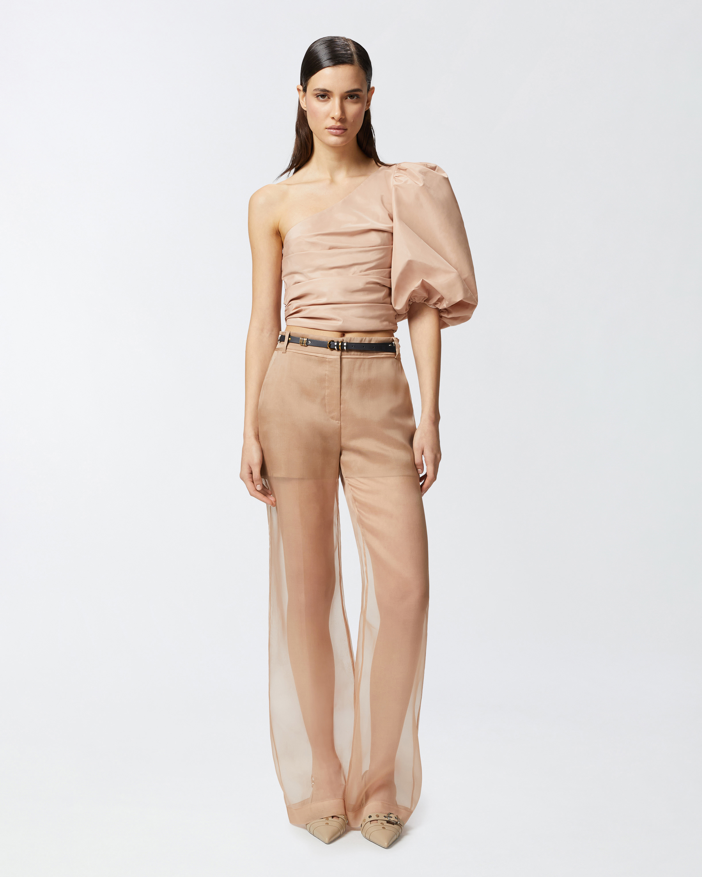 Pinko Belt Loops Slacks In Marron - Grive