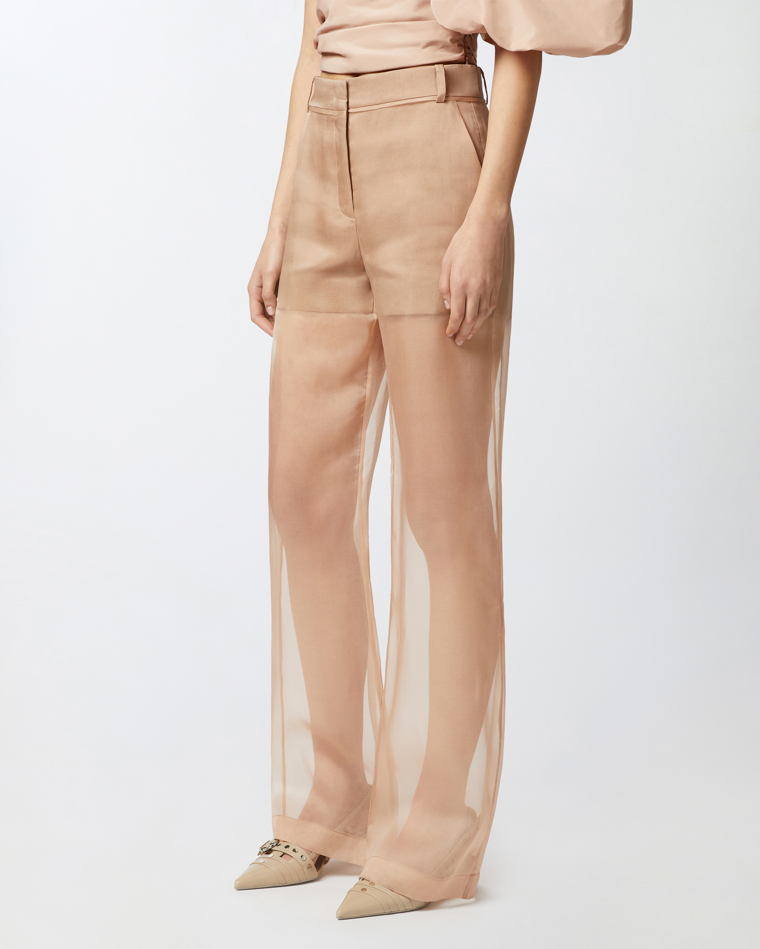 Pinko Belt Loops Slacks In Marron - Grive