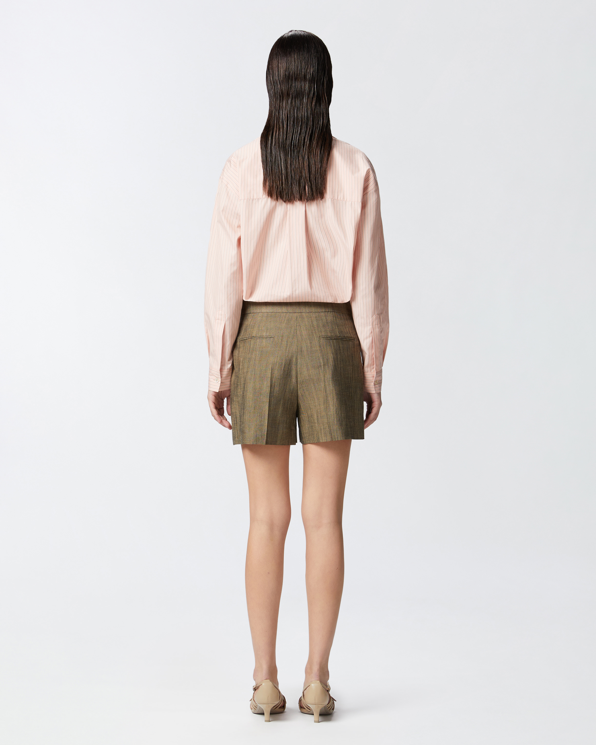 Pinko Elegant Shorts With Side Pockets In Brown - Tec
