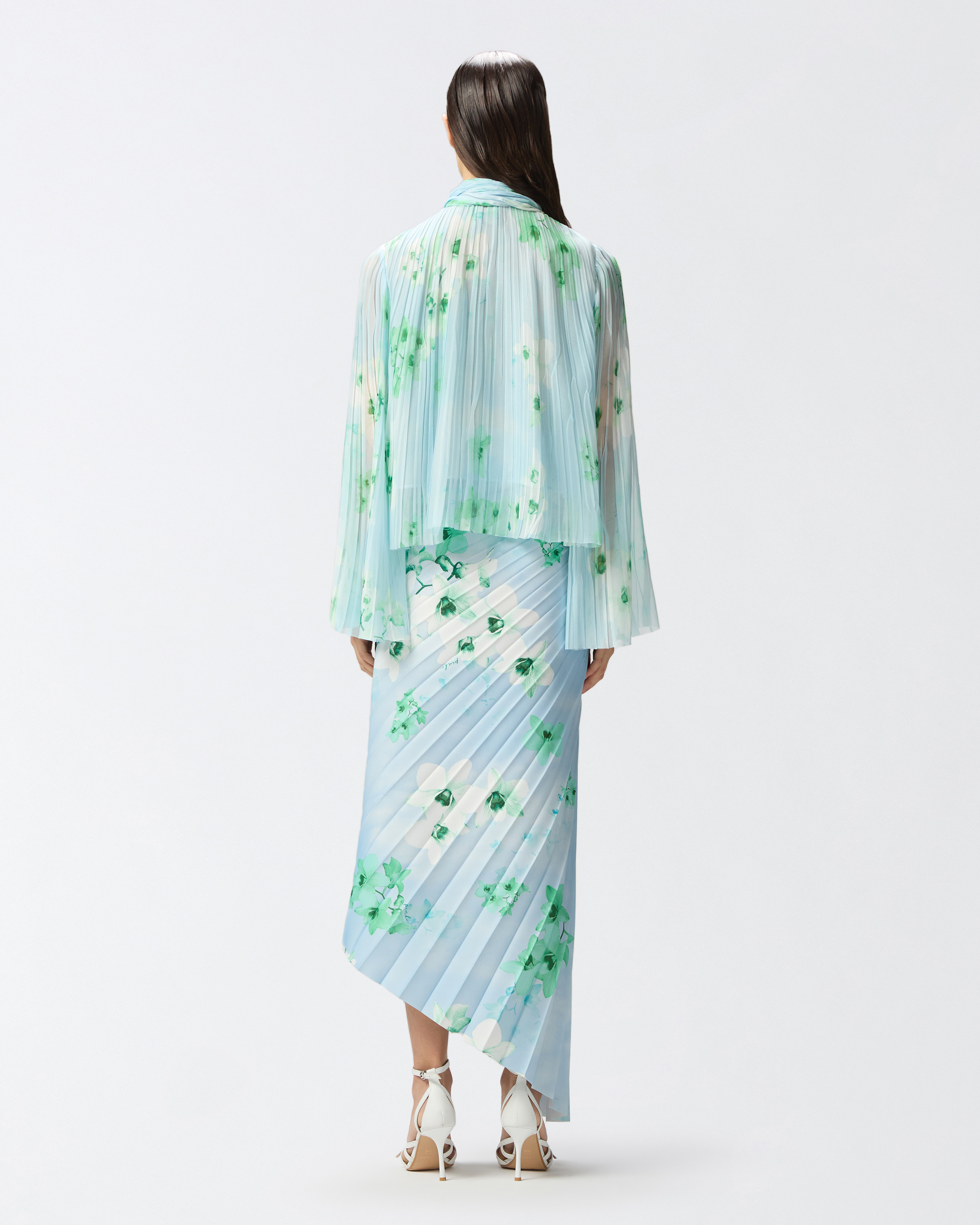Pinko Light Blouse In Pleated Floral Crepon