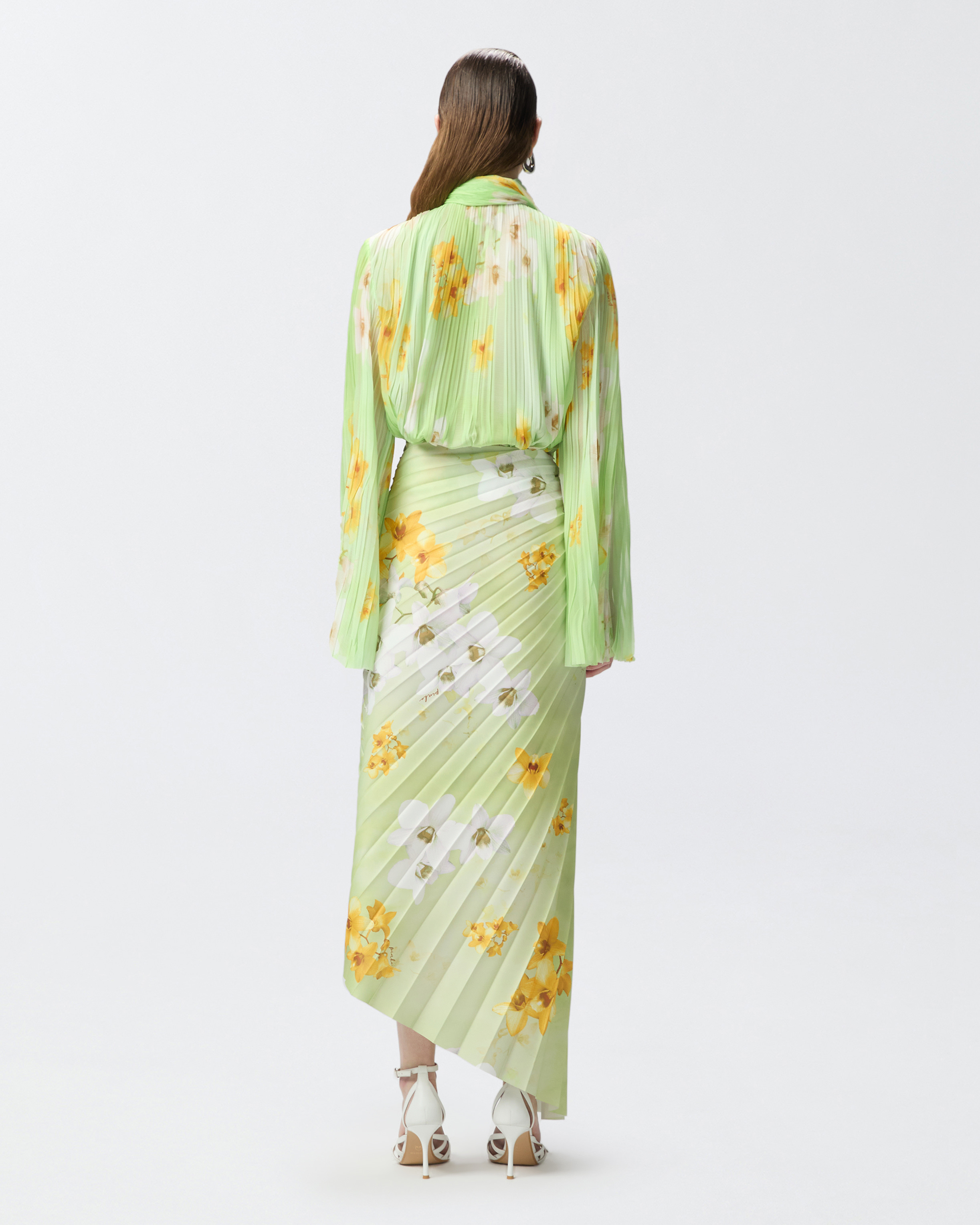 Pinko Light Blouse In Pleated Floral Crepon