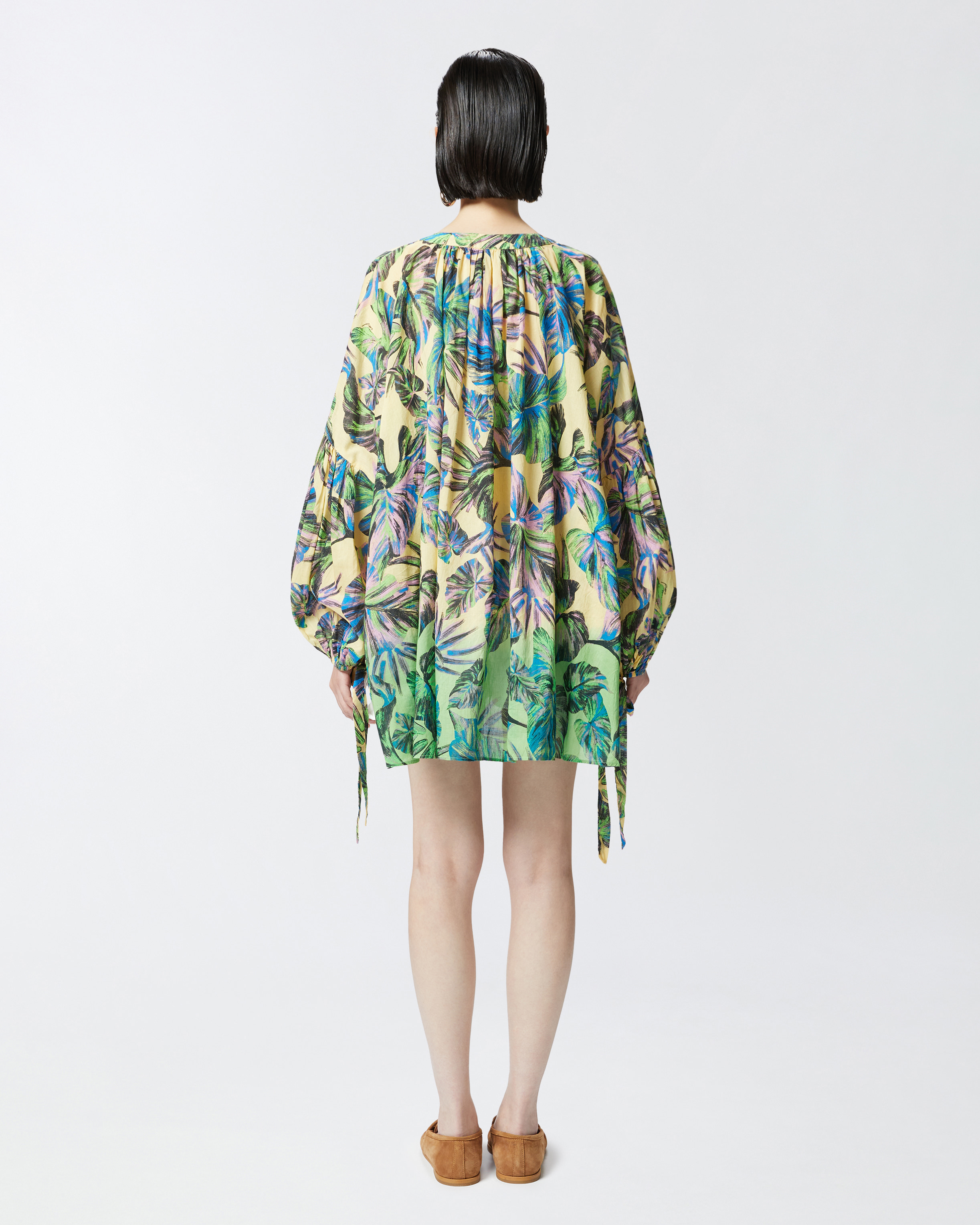 Pinko Leaf-print Blouse In Multi. Yellow/pink
