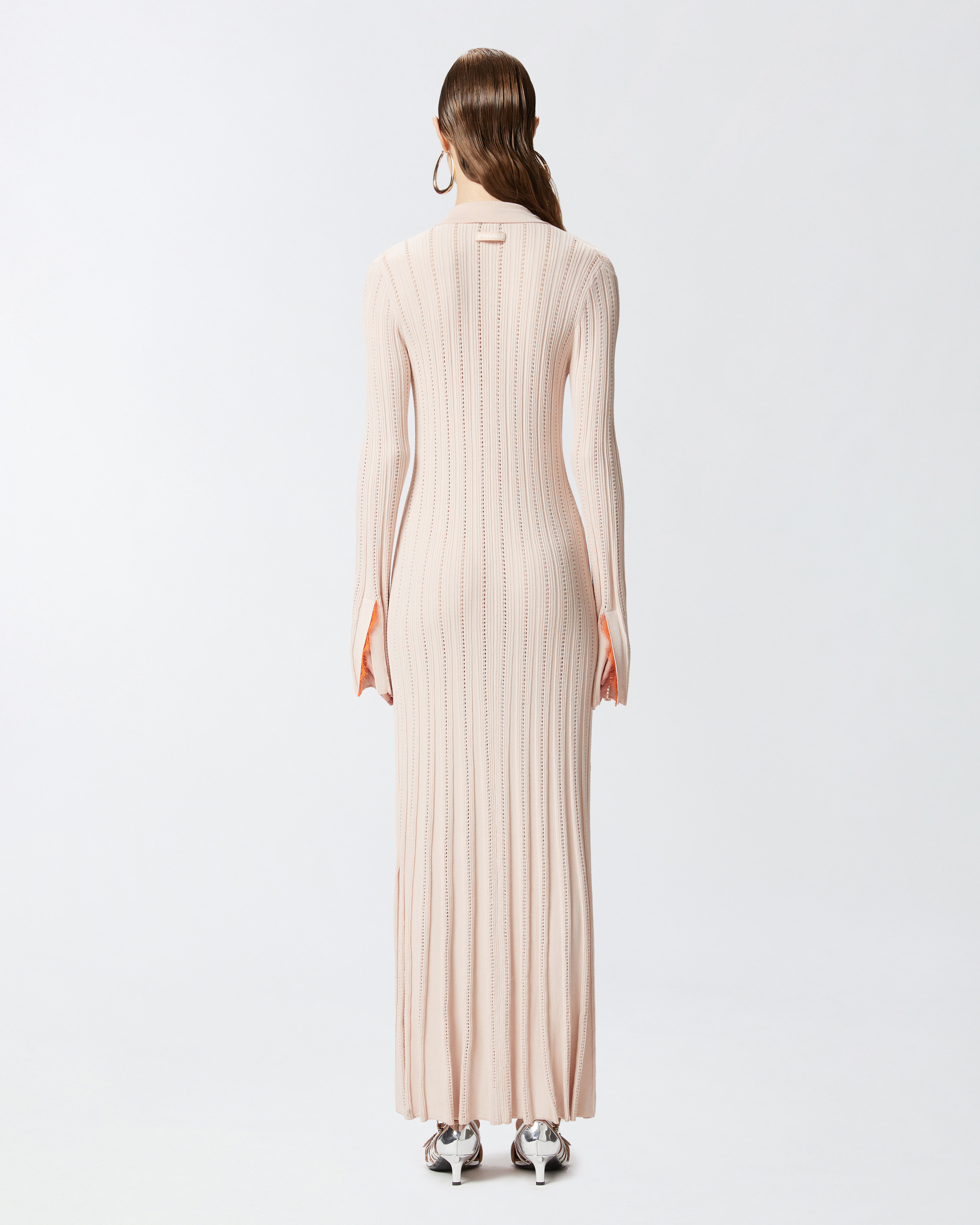 Pinko Robe Polo Longue En Maille Ajourée