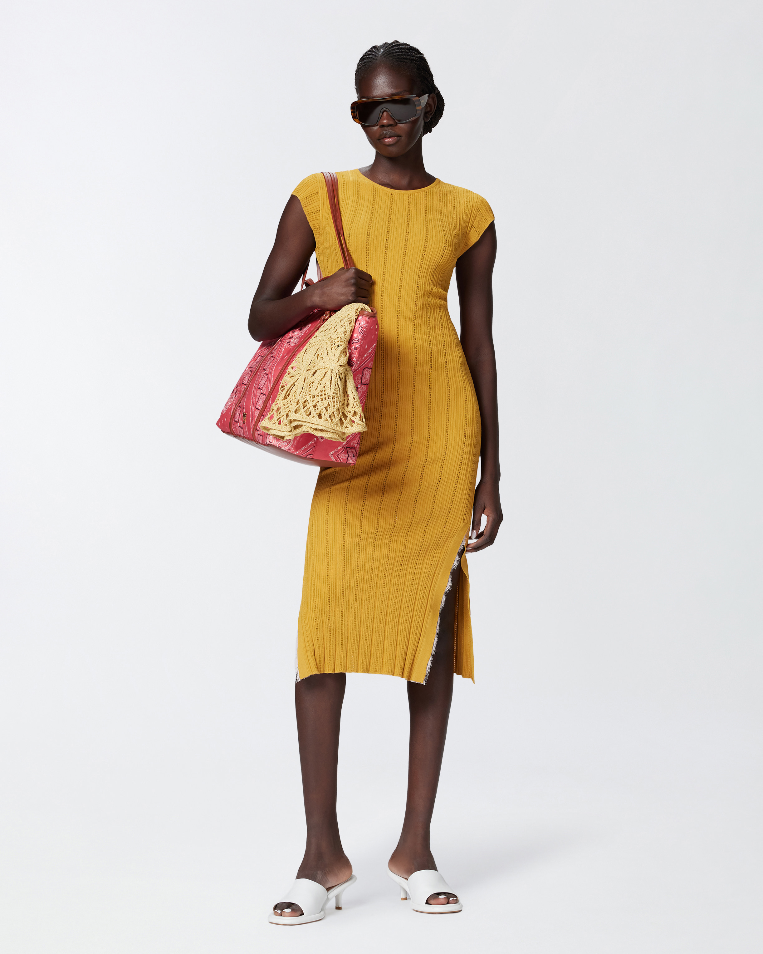 Pinko Knit Midi Dress With Openwork