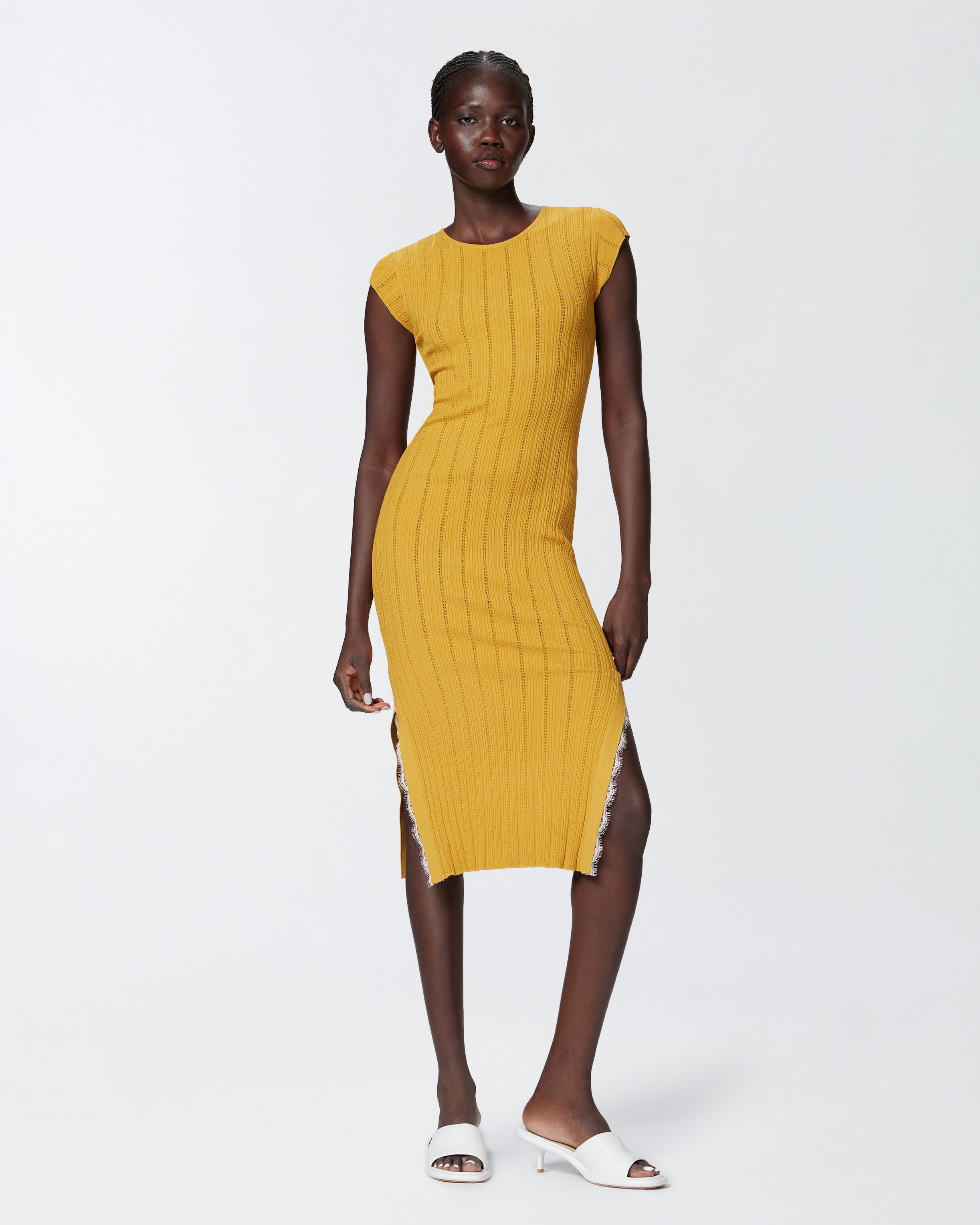 Pinko Knit Midi Dress With Openwork
