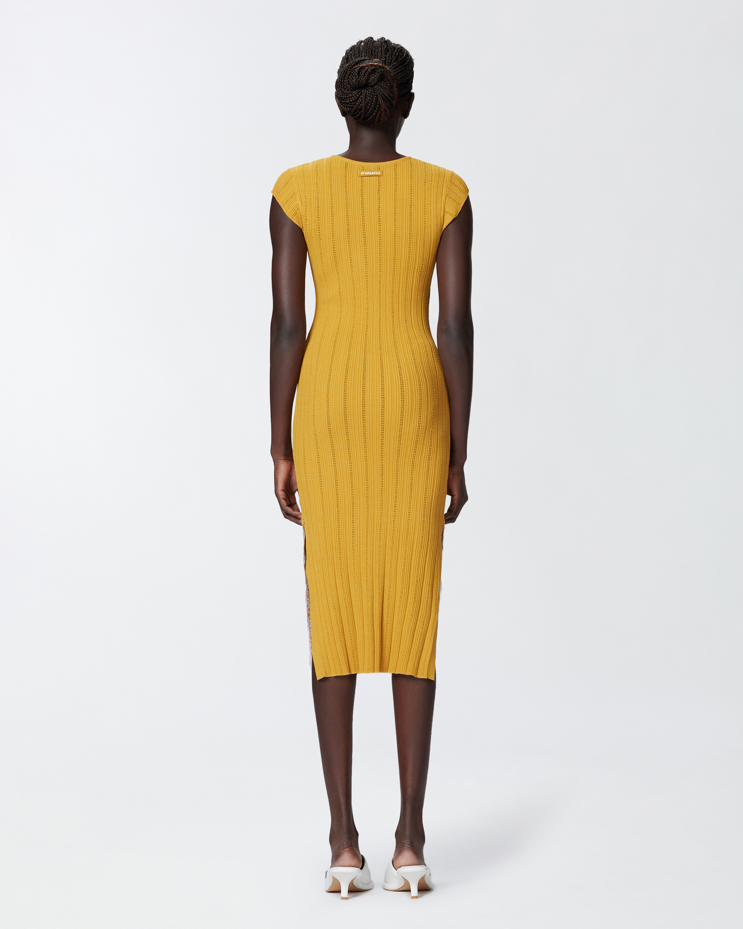 Pinko Knit Midi Dress With Openwork