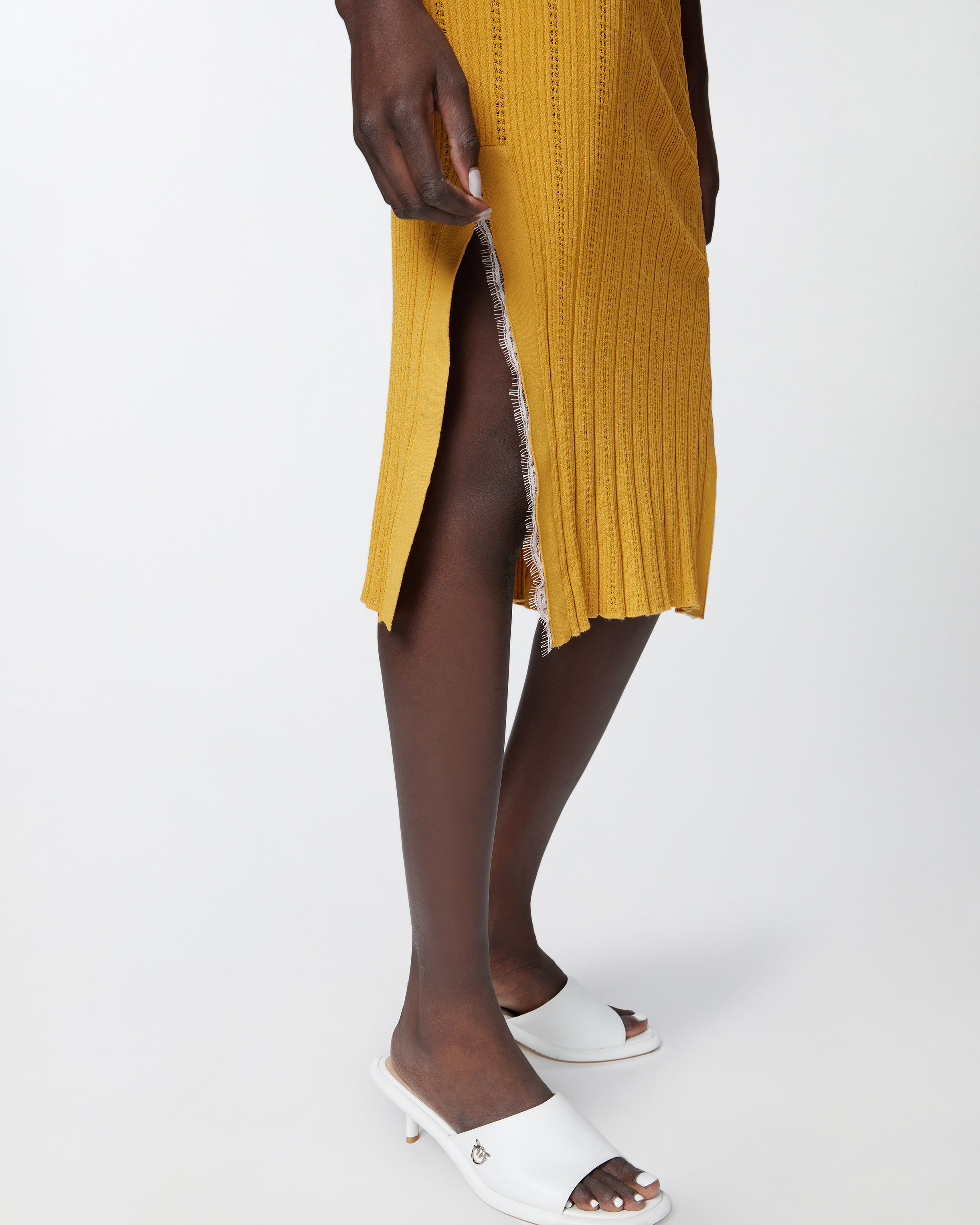 Pinko Knit Midi Dress With Openwork