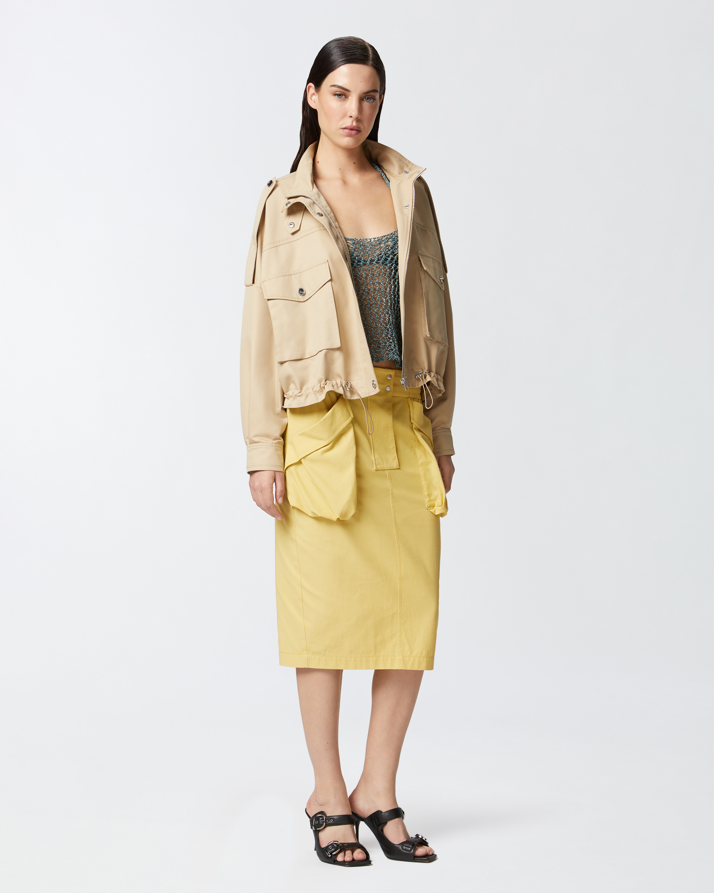 Pinko Pull En Maille Filet Avec Bikini In Mult. Verde/bianco