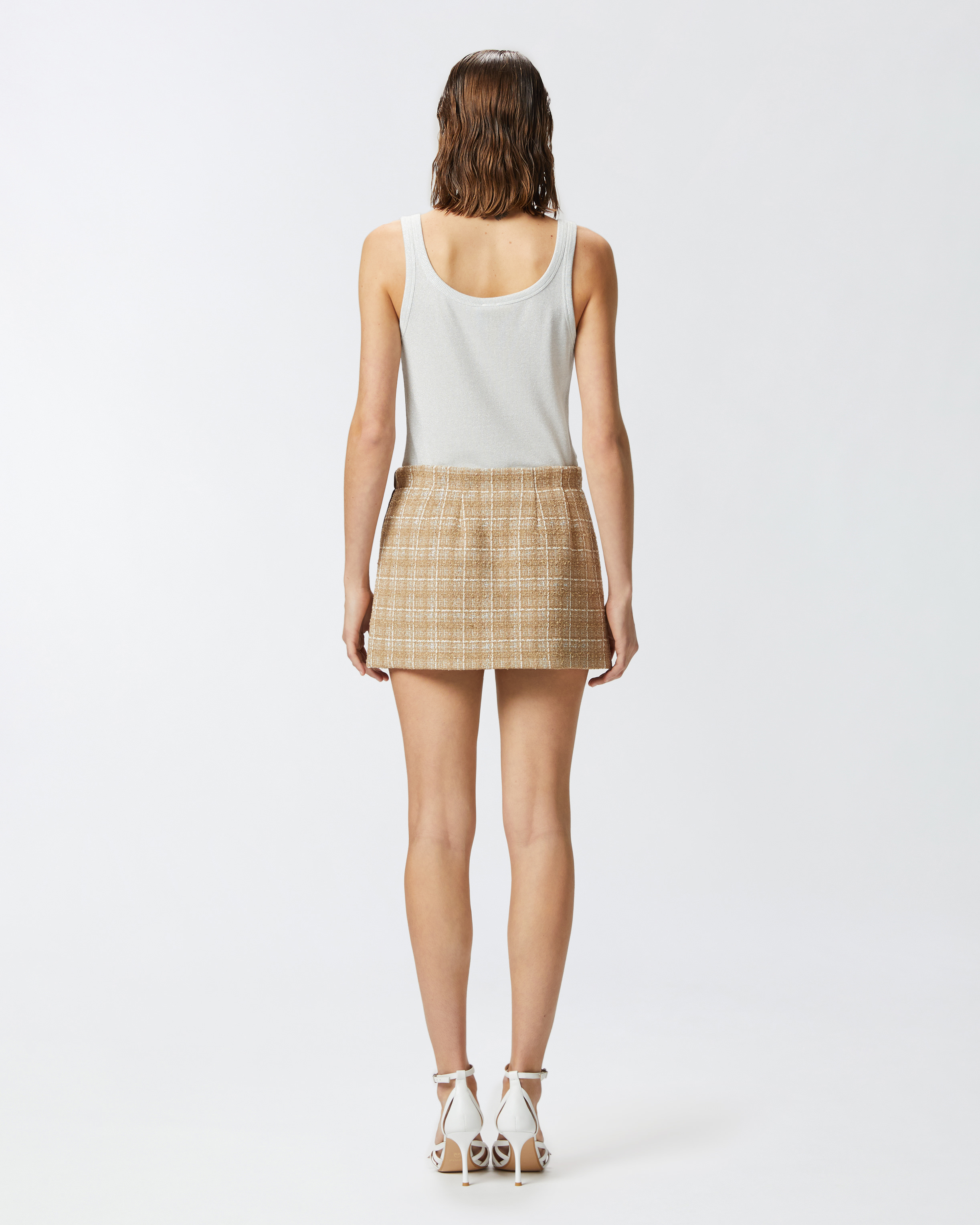 ミニスカート PLAIN FW25 BROCCATO LUREX SKIRT (2268FL4368 437) ツイルボックスプリーツミニスカート ミニスカート プリーツ