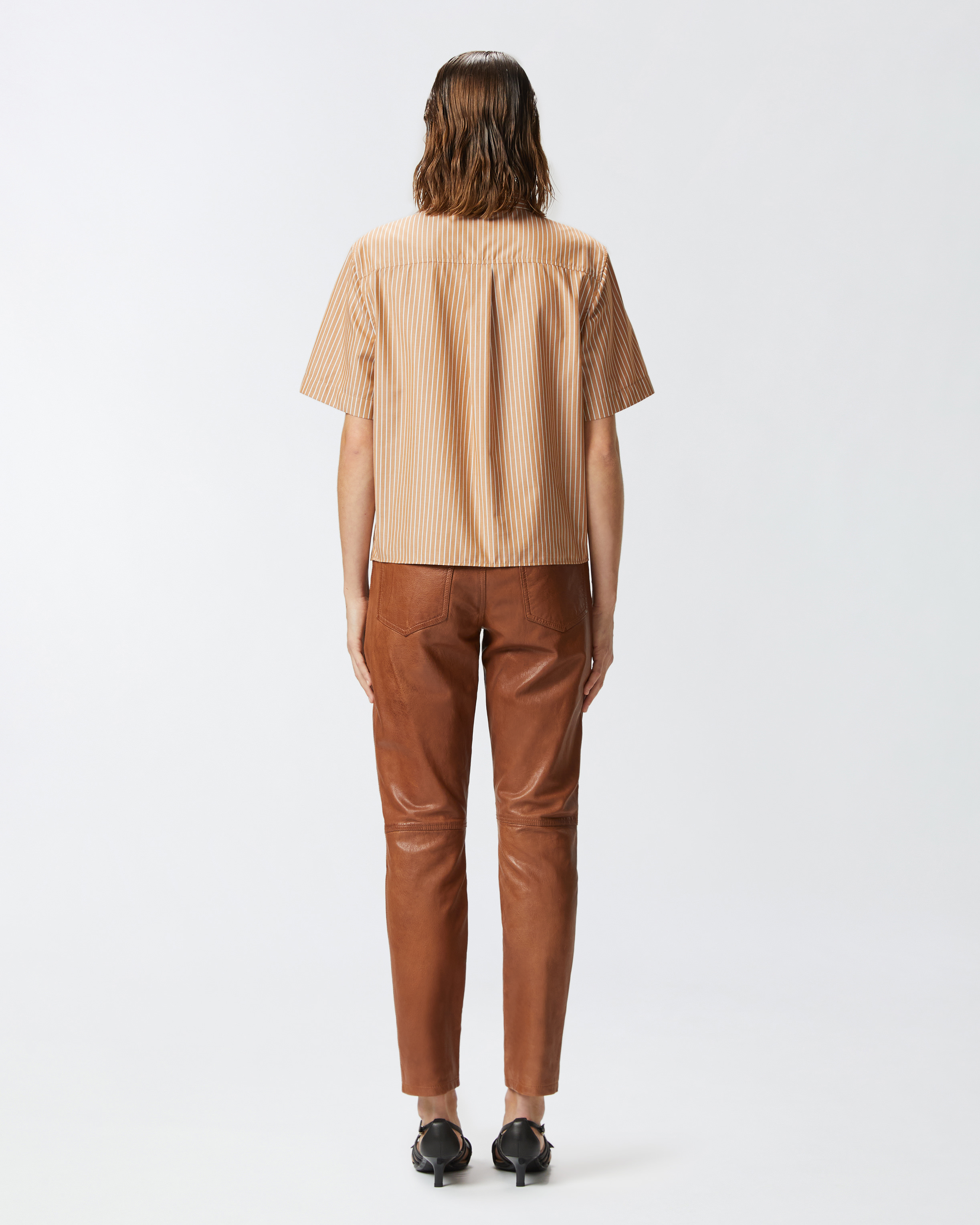 Cotton bowling shirt with vertical stripes PINKO → Shop Online