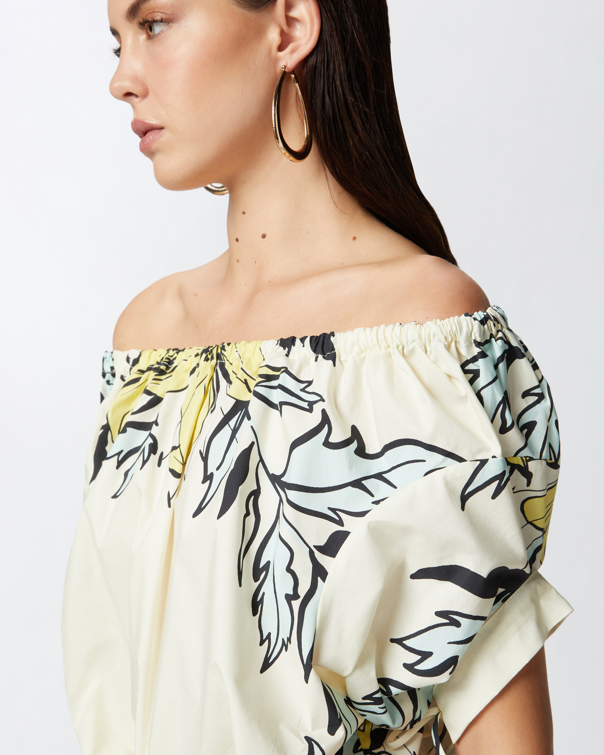 Pinko Printed Blouse In Multicolour - Yellow/pale Blue