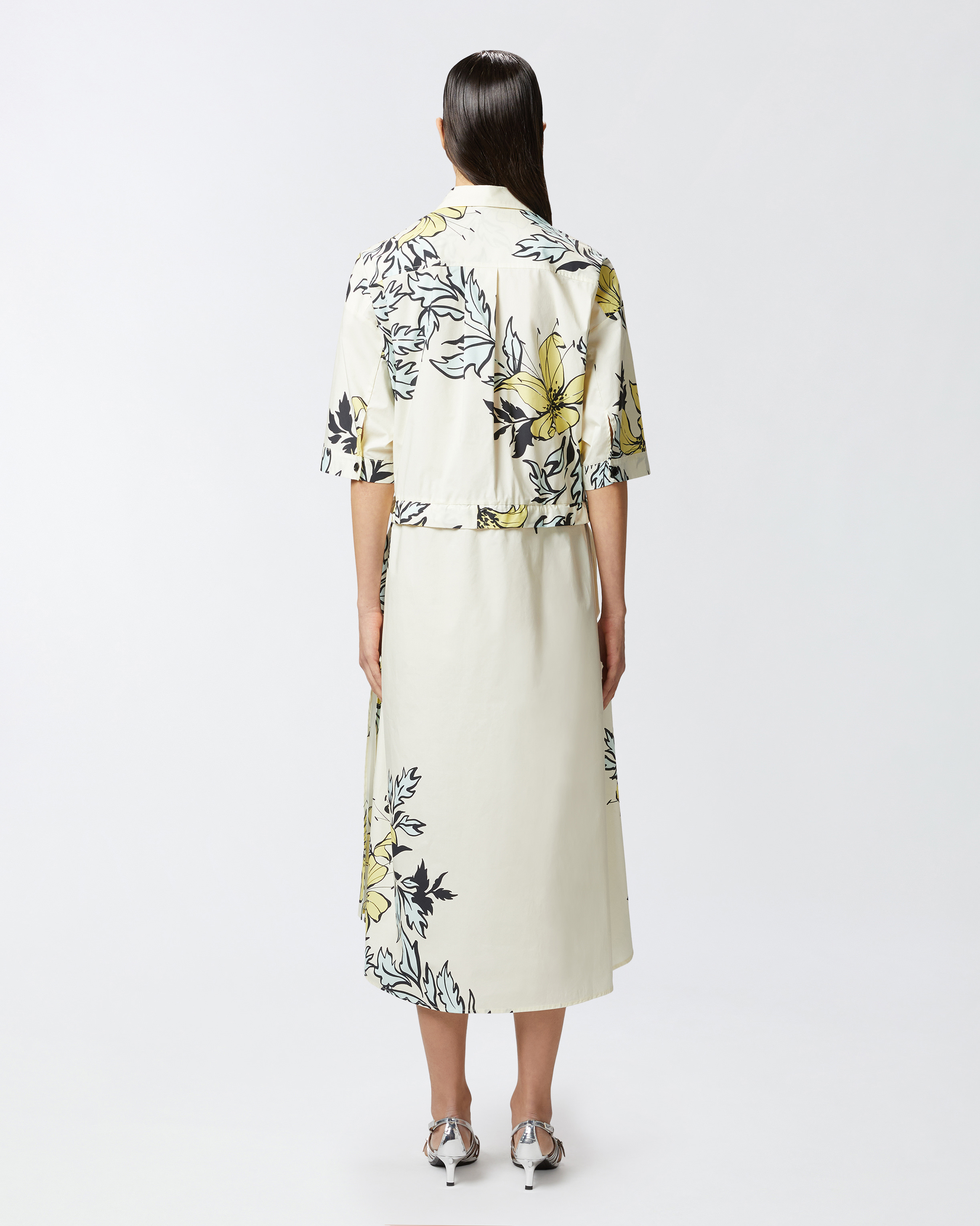 Pinko Floral-print Shirt Dress In Multi.giallo/azzurro
