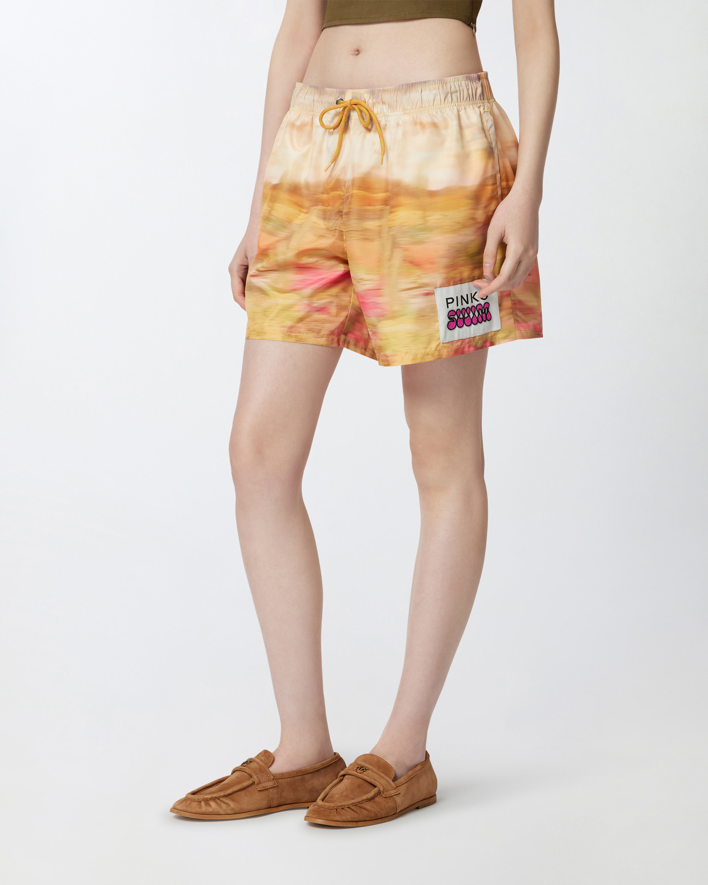 Pinko Printed Technical Shorts With Label
