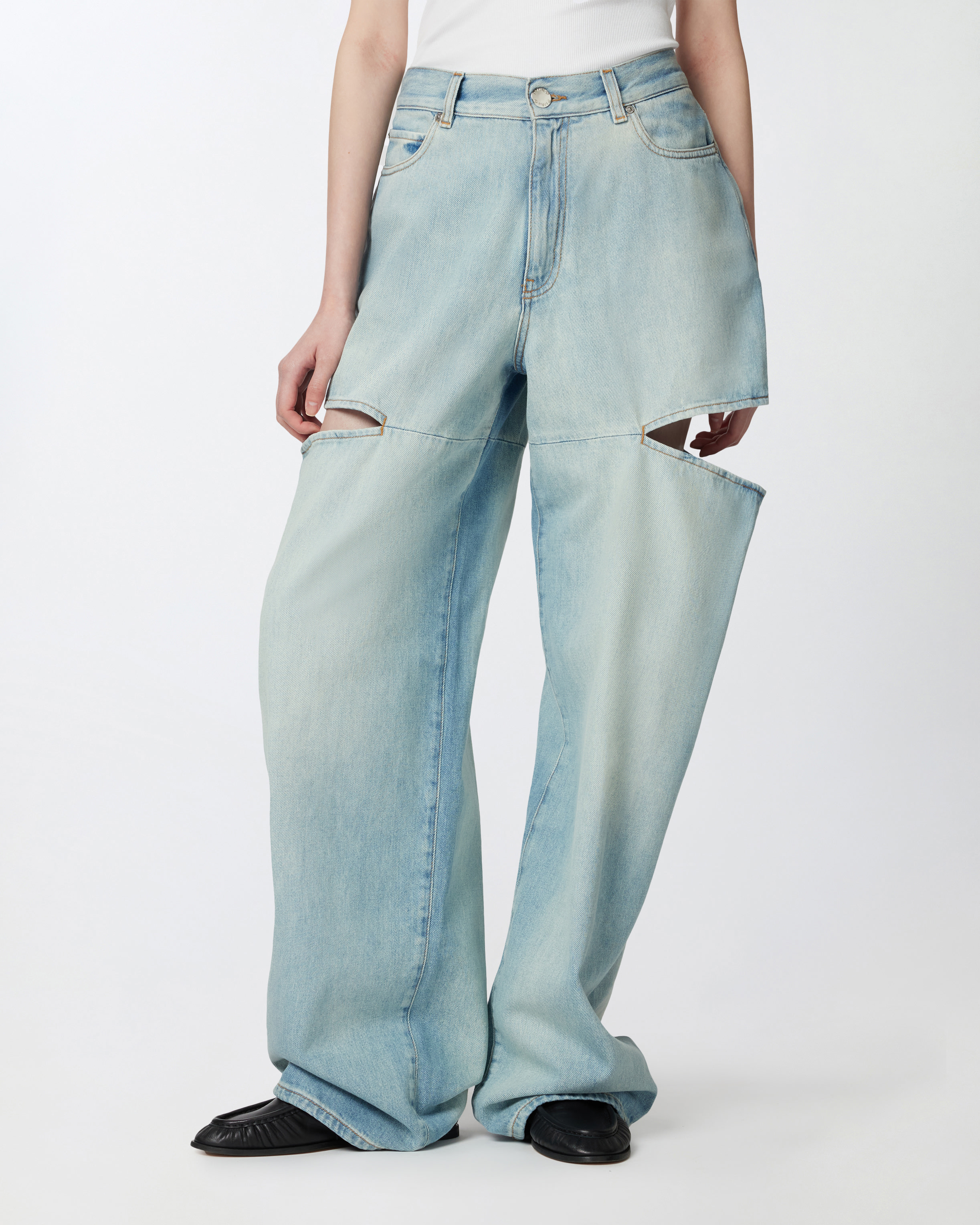 デニム・ジーパン PINKO LAURYN JEANS Jeans Pinko donna Lauryn Loose 104601A2DR Blu denim gamba
