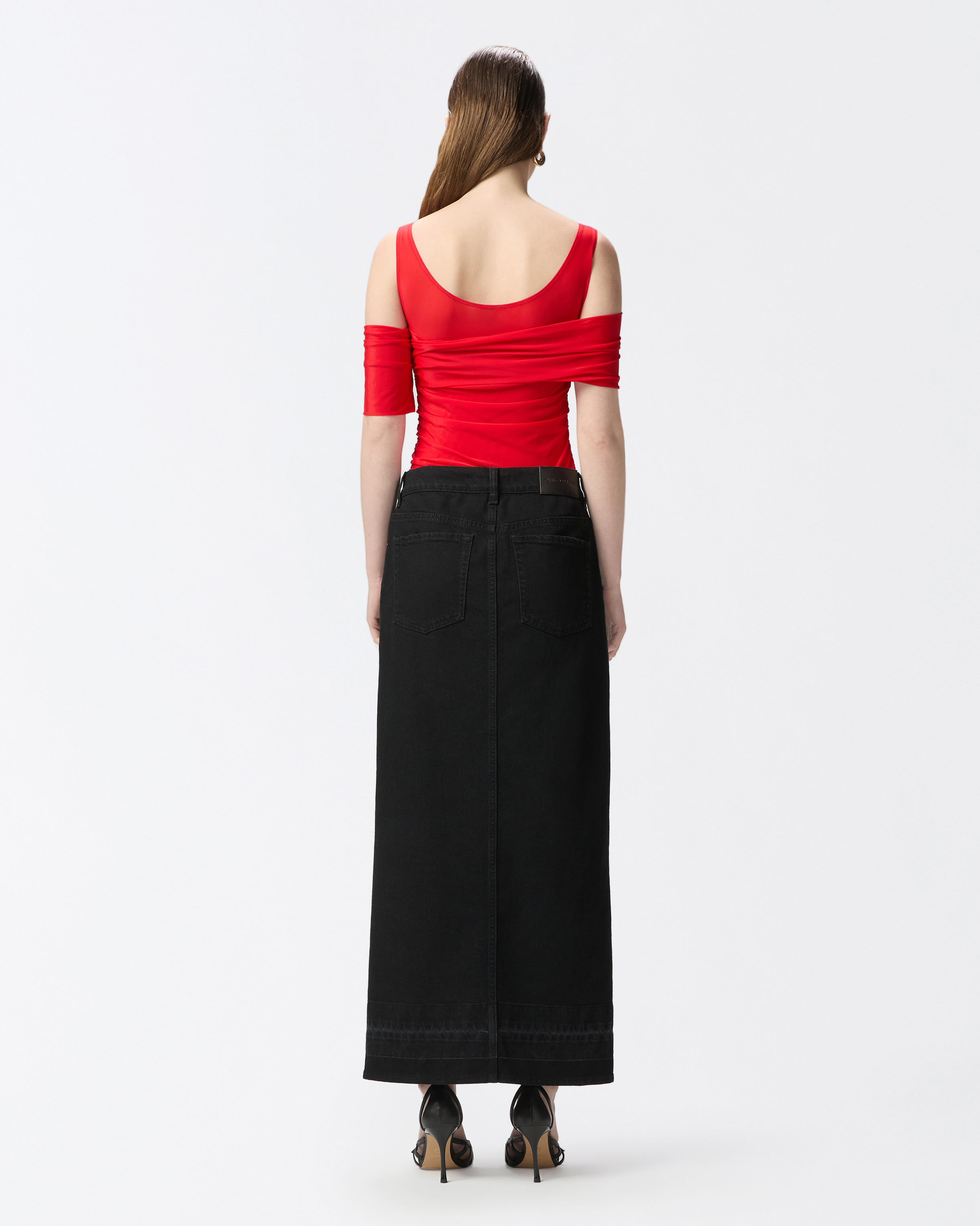 Pinko Gathered Body In Rouge Formule 1