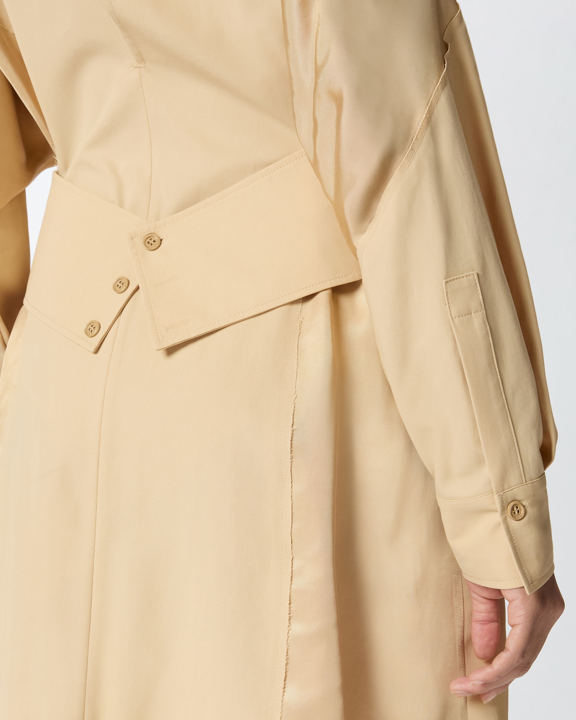 Pinko Short Shirt Dress In Habotai And Cotton
