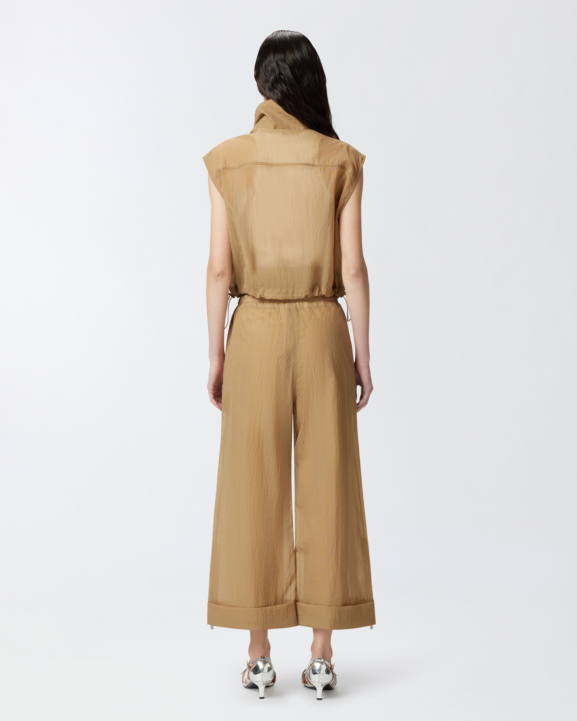 Pinko Sleeveless Vest In Marron Clair