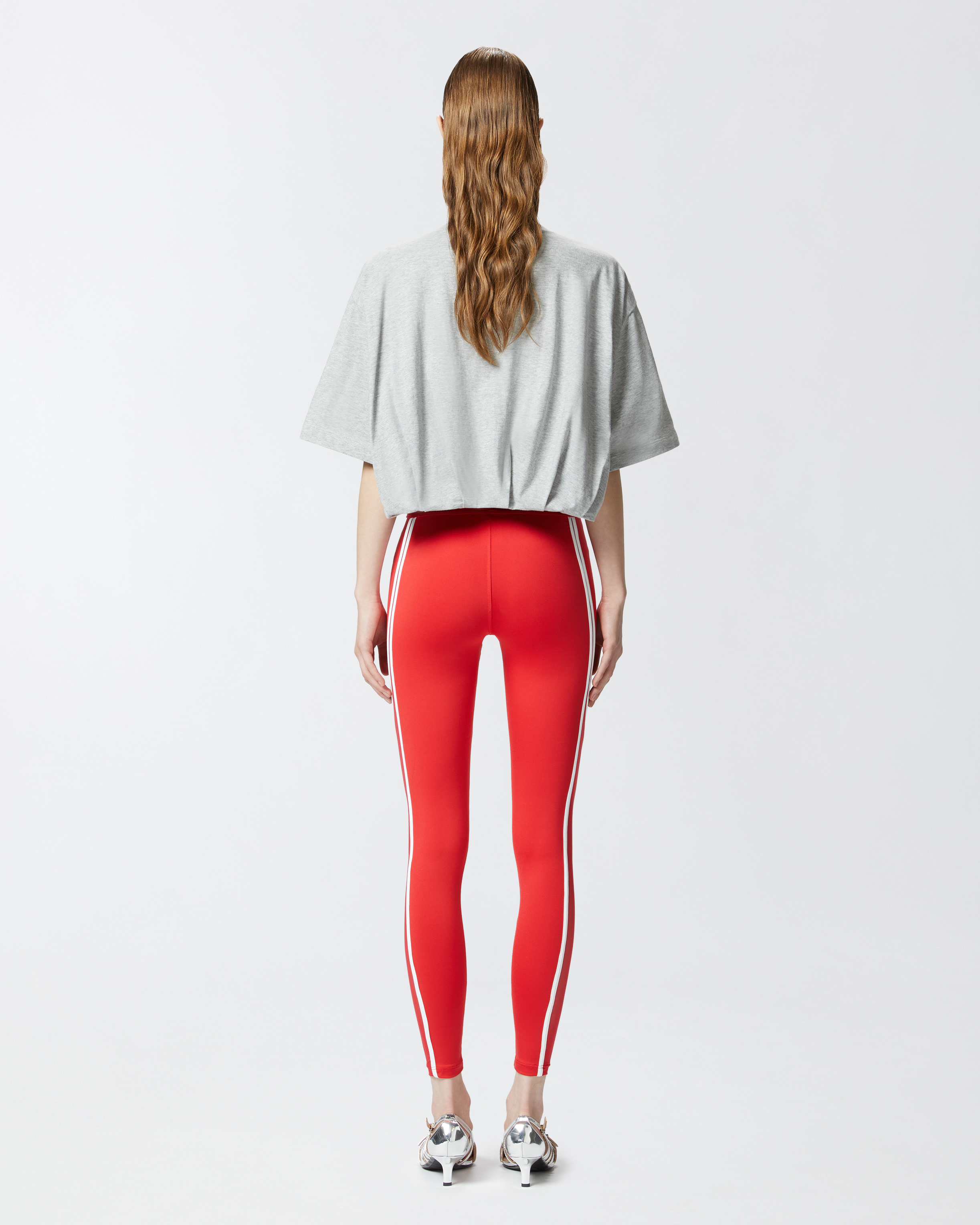 Pinko Stripe-detailing Leggings In Red/white