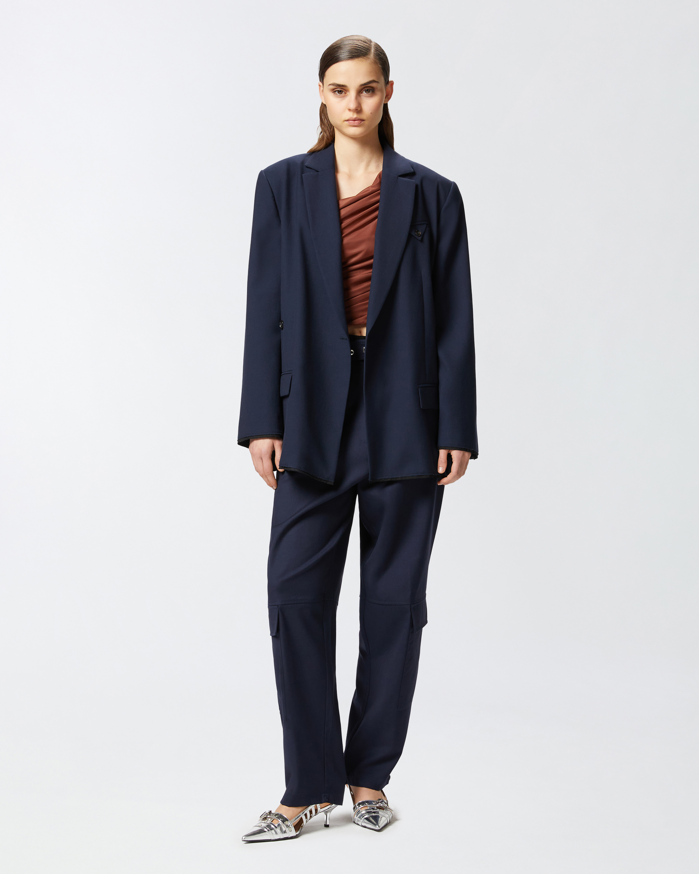 【PORTERNA】Reut Boucle Blazer LAFAYETTE 148 Boucle Knit Blazer Button-Up Jacket Suede