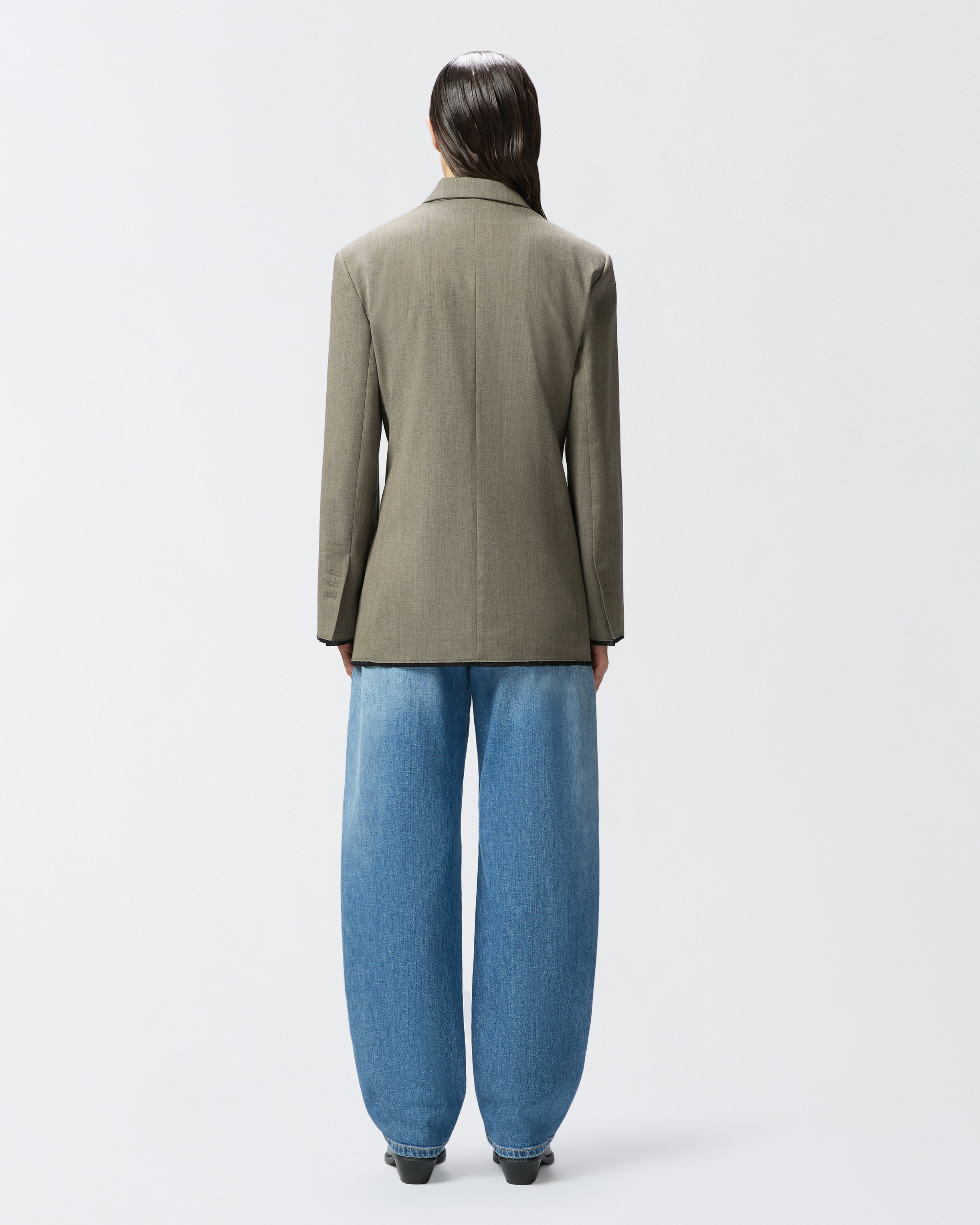 Pinko Tailored Blazer With Crisscross Closure In Flask Brown