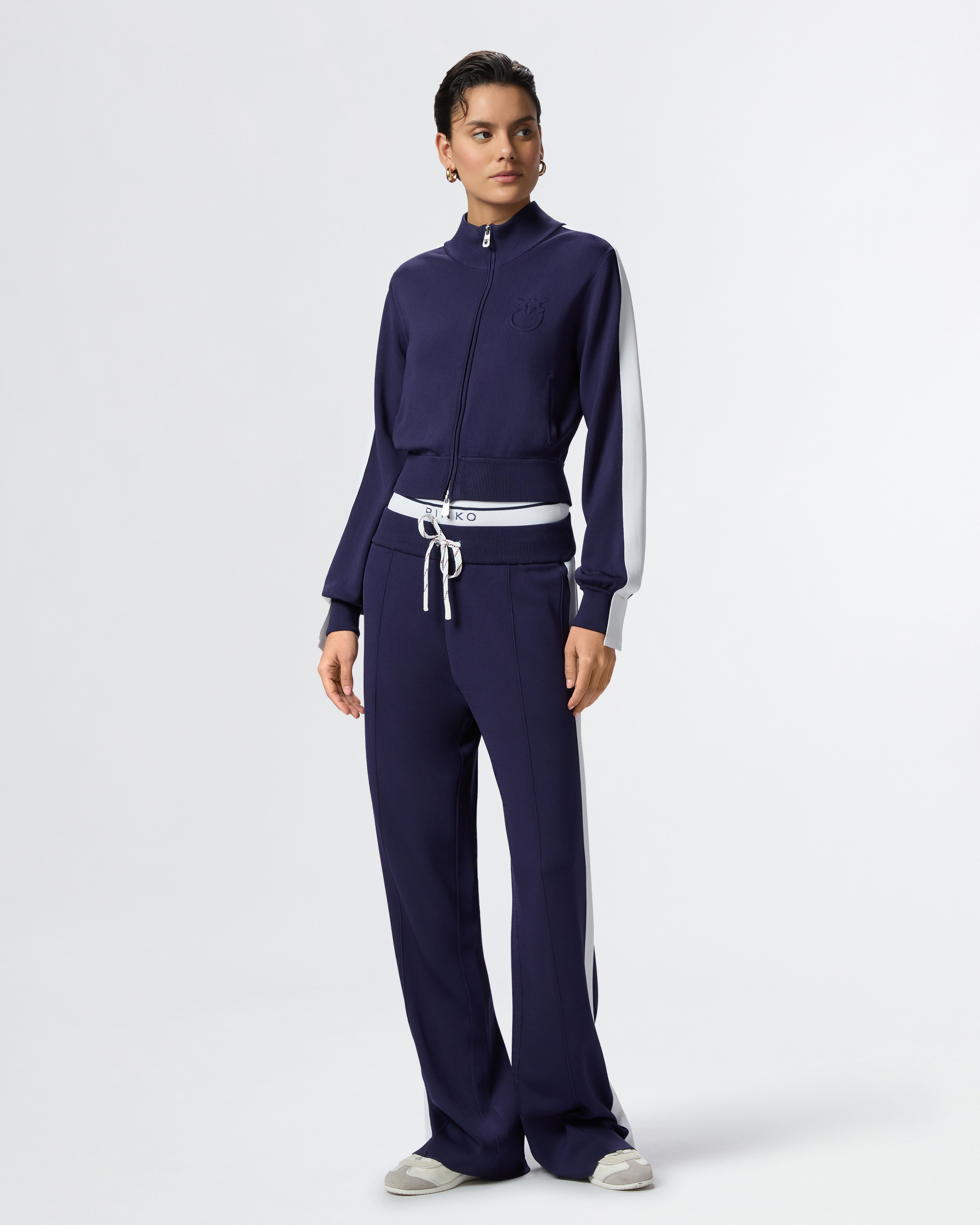パンツ PINKO Woman Pants Blue 104888A2FQ EZ1 Wide-leg sporty trousers with side band detail PINKO → Shop