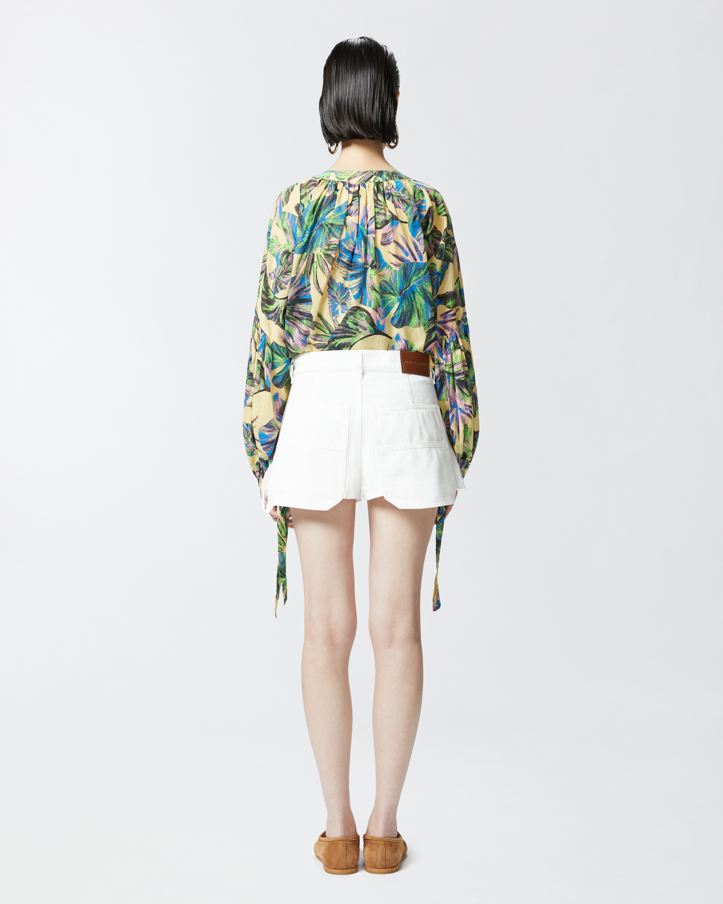 Pinko Workwear Shorts In Cotton Bull Fabric In White + White