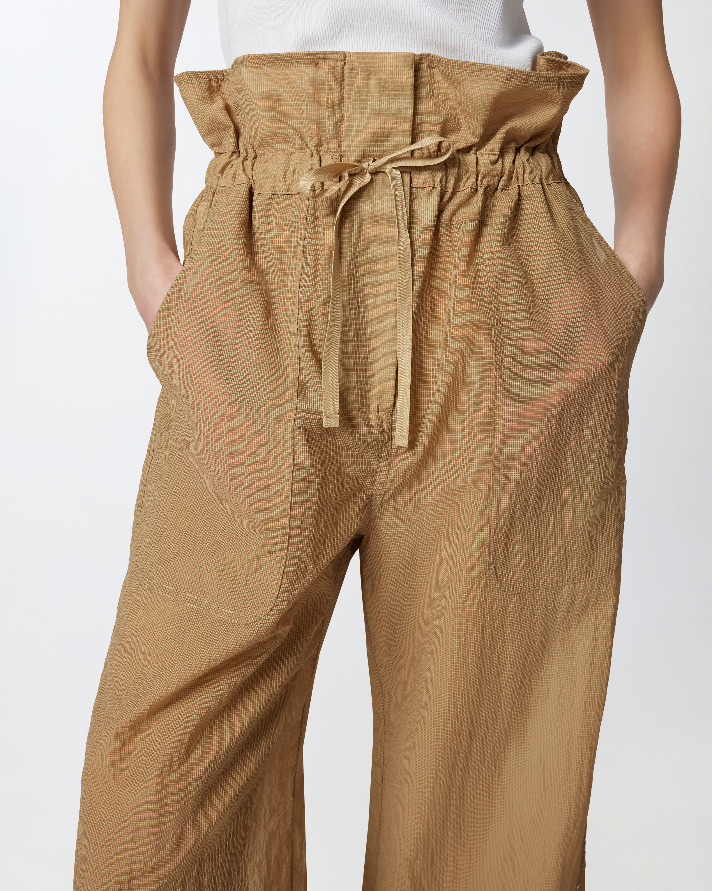 Pinko Wide Culotte Trousers In Light Fabric In Light Brown