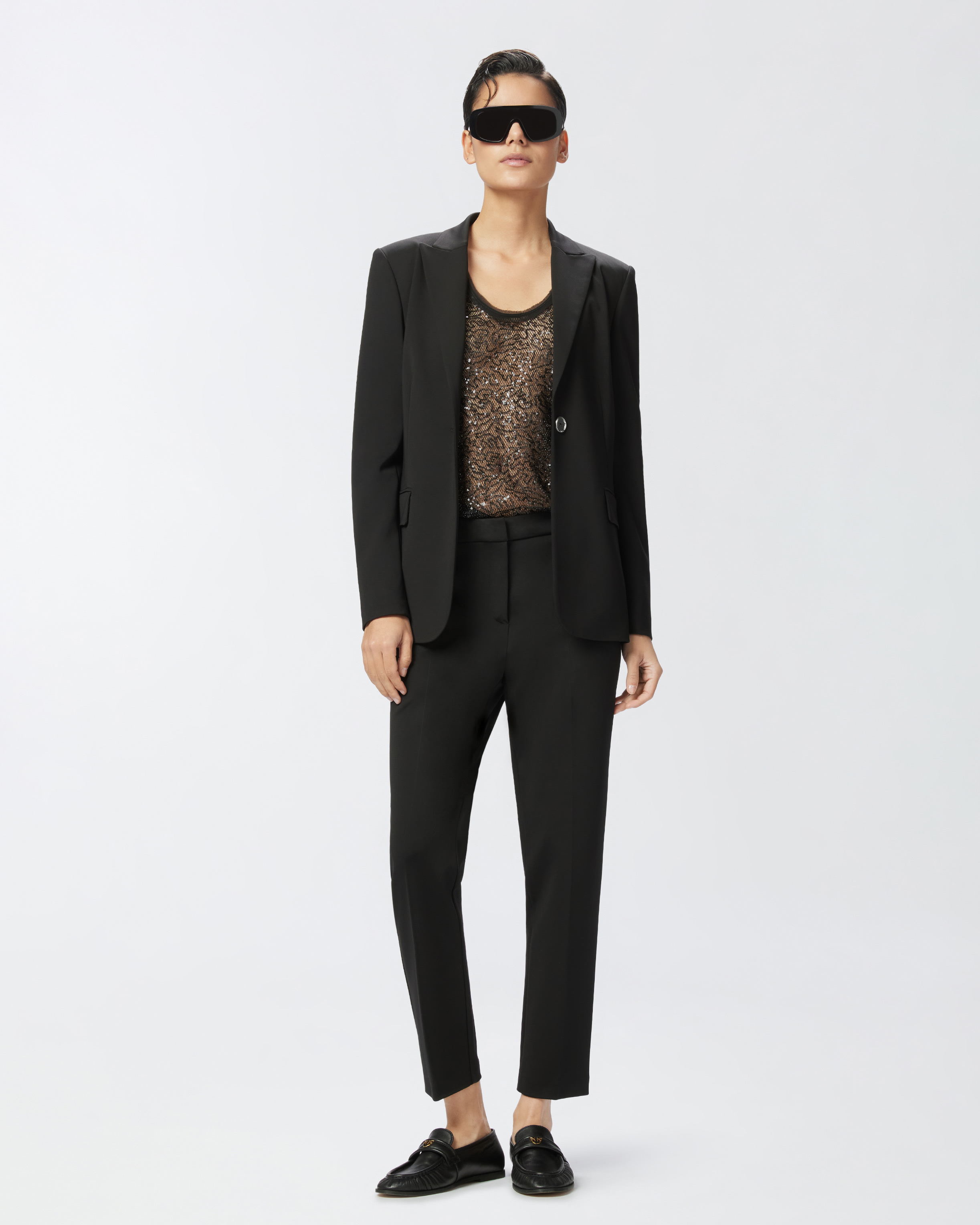 アウターその他 PINKO Woman Blazer Black 104903A1L3 Z99 Single-breasted scuba-effect viscose blazer PINKO → Shop Online