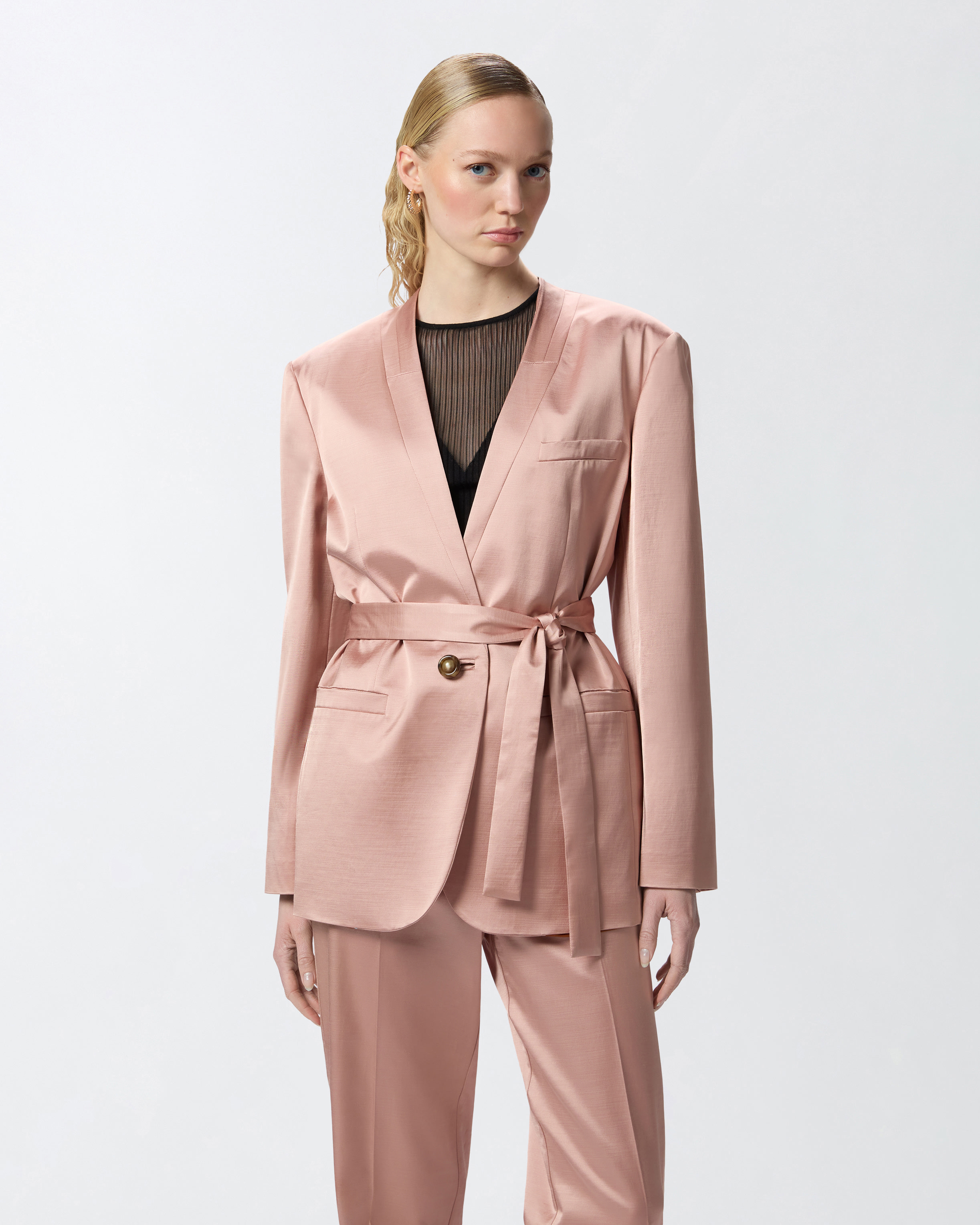 ボトムスその他 Pinko Tailored Blazer With Belted Waist Pinko Tailored Blazer With Belted Waist In Neutral | ModeSens