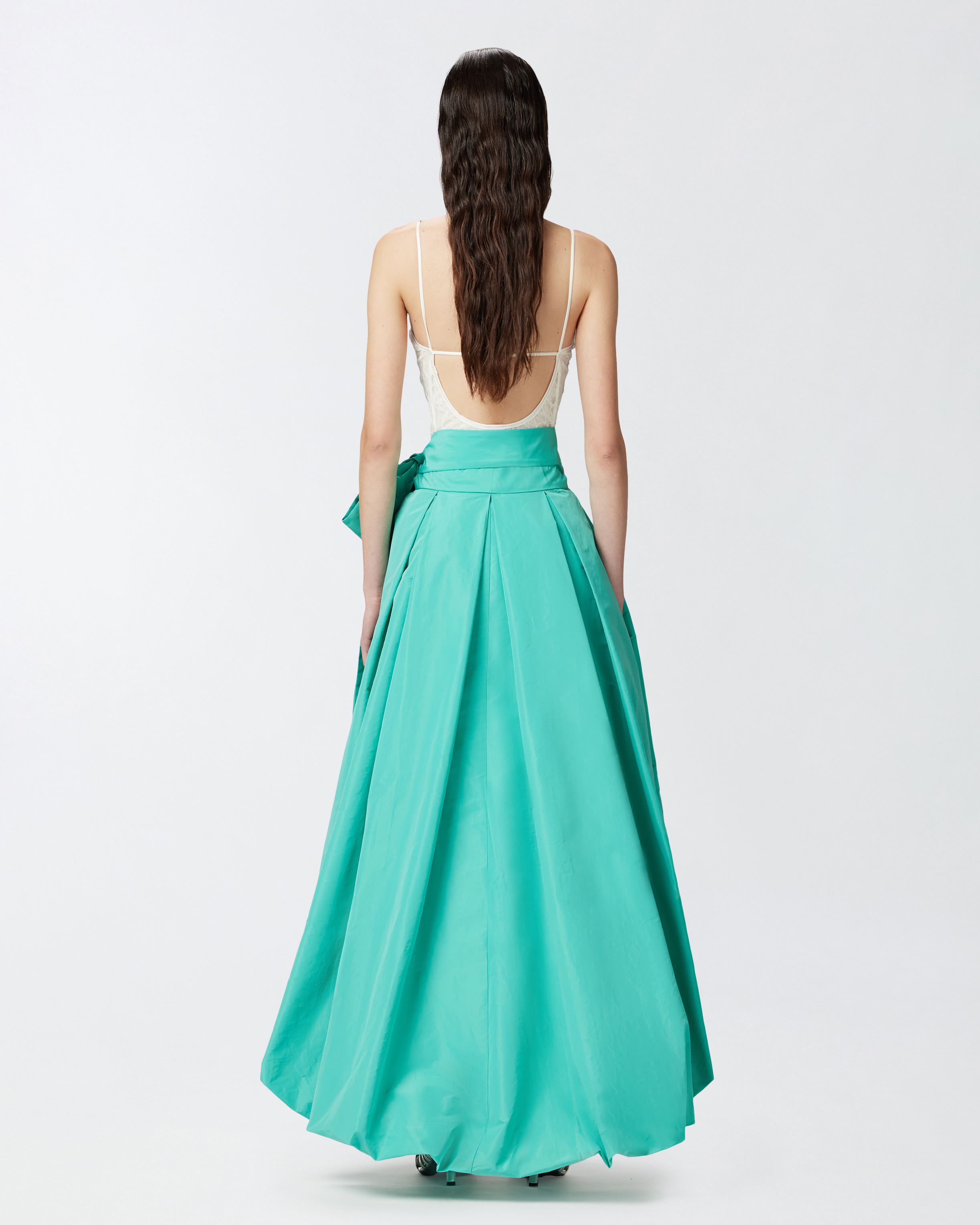 Pinko Jupe Ample En Taffetas Avec Naud In Waterfall