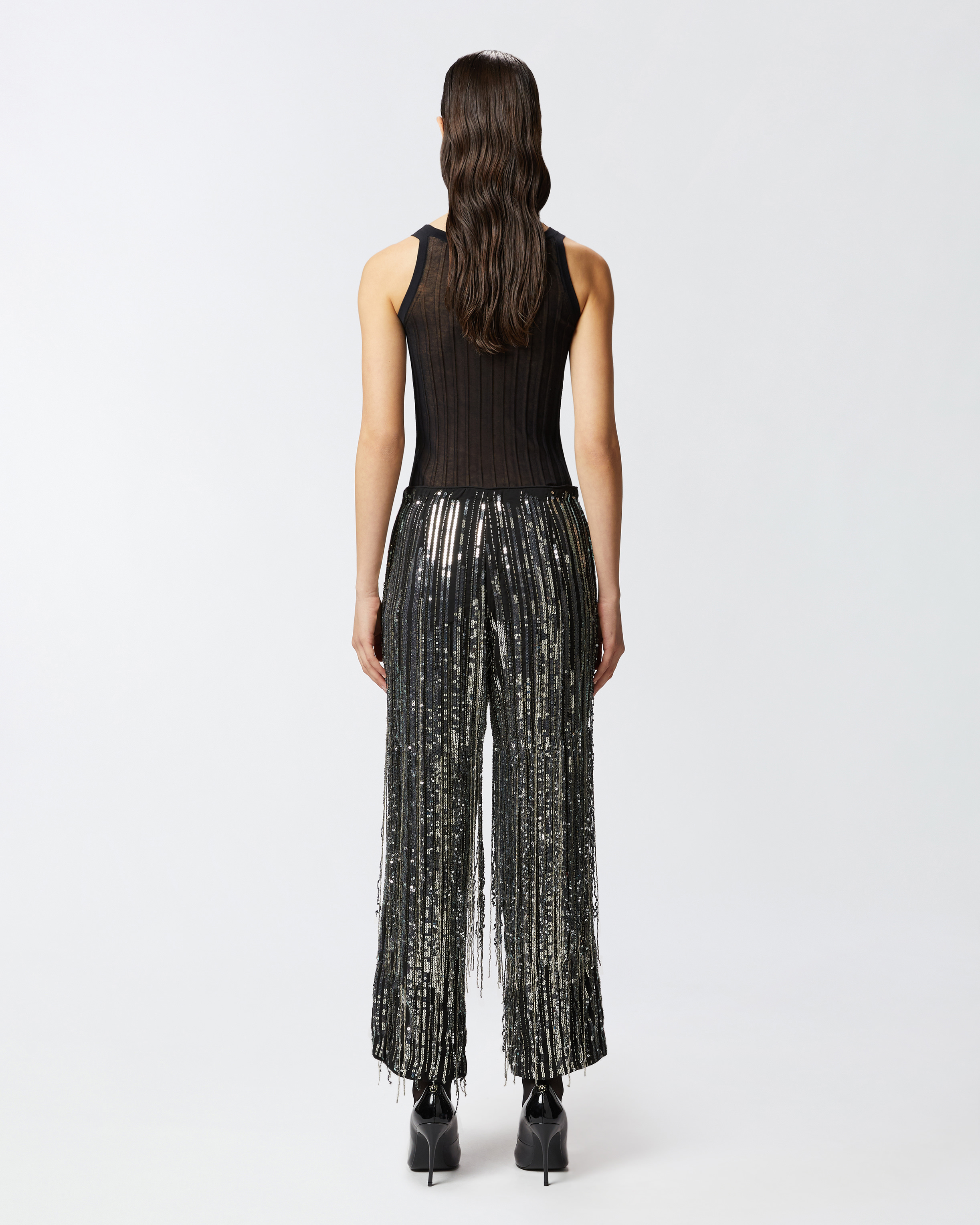 Pinko Papera Pants In Black/silver