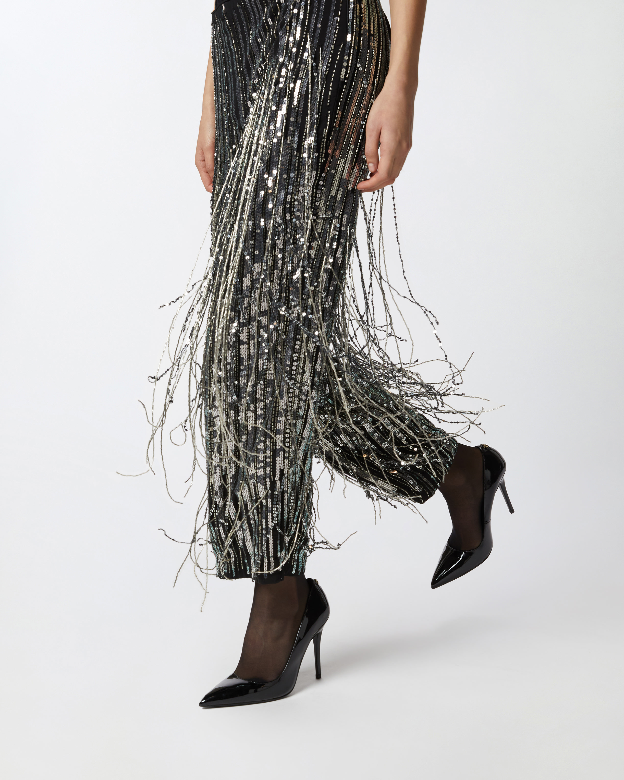 Pinko Papera Pants In Black/silver