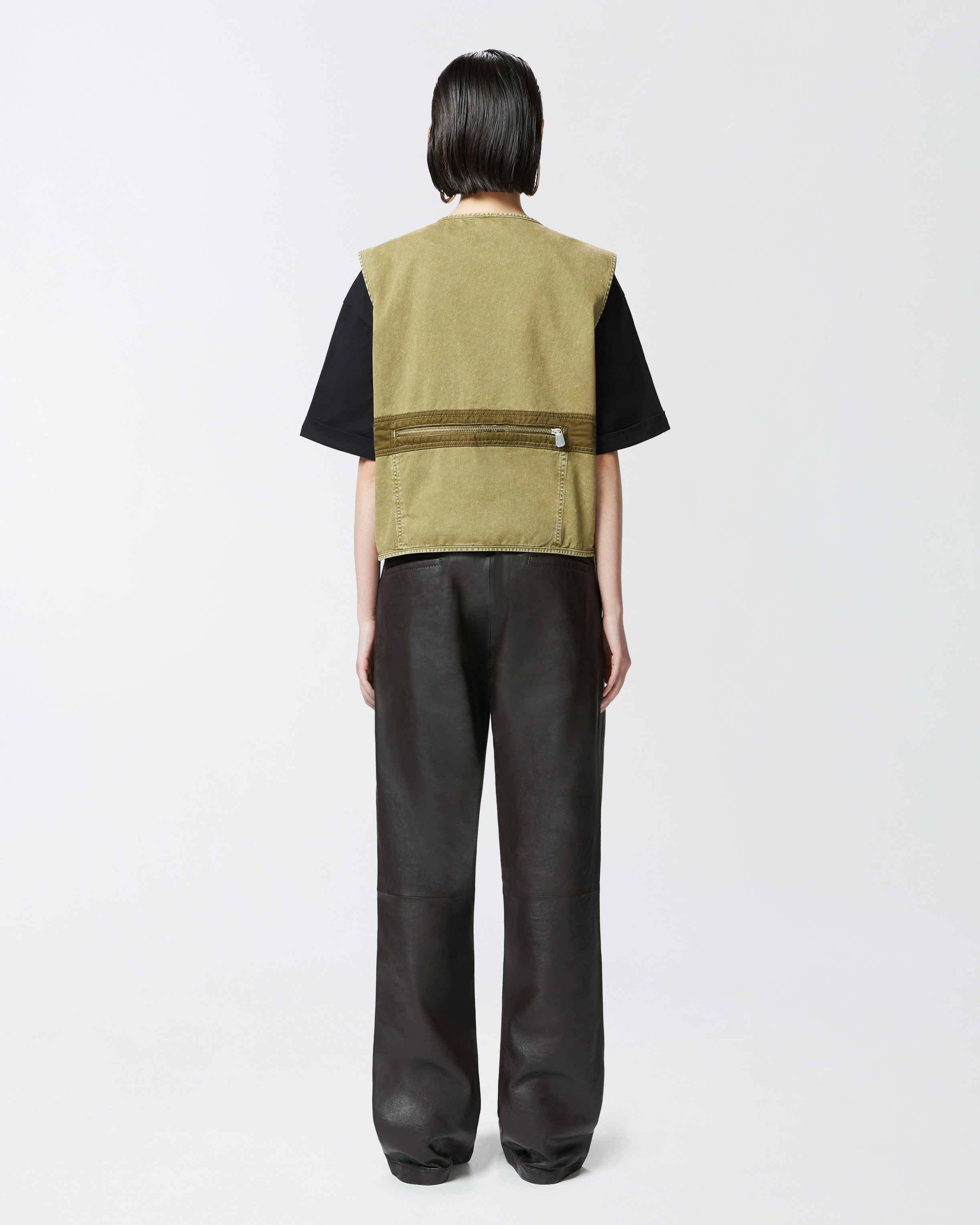 Pinko Multi-pocket Fisherman-style Vest In Four-leaf Clover Green