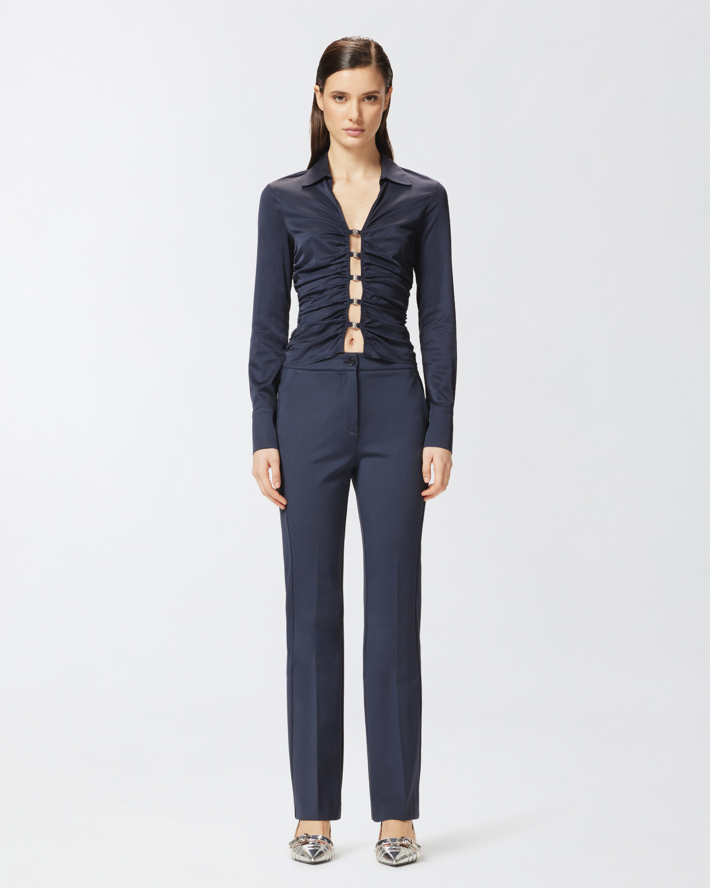 Pinko Elegant High-waisted Flared Trousers