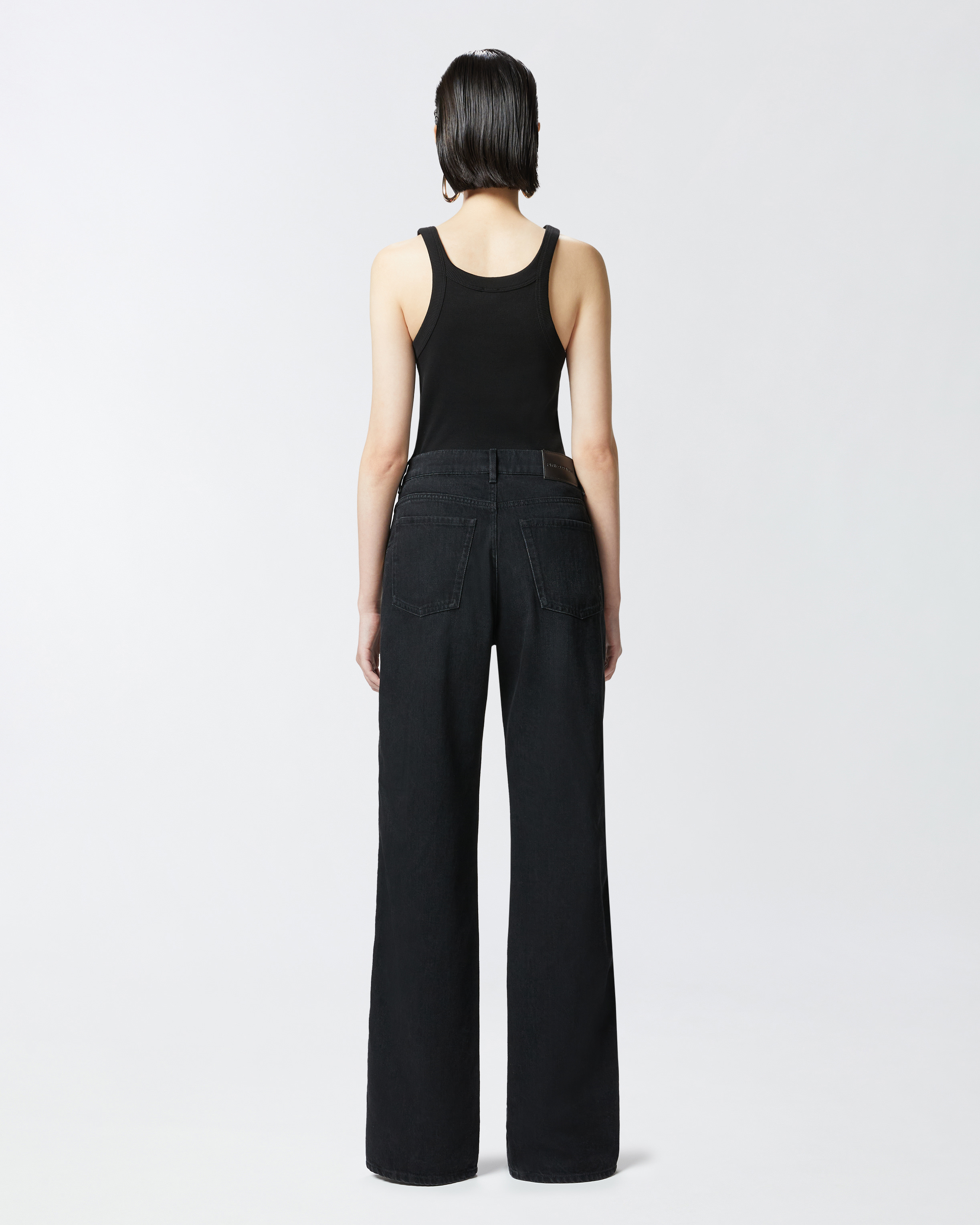 Pinko Wide-leg Jeans With Side Zips In Nero Limousine