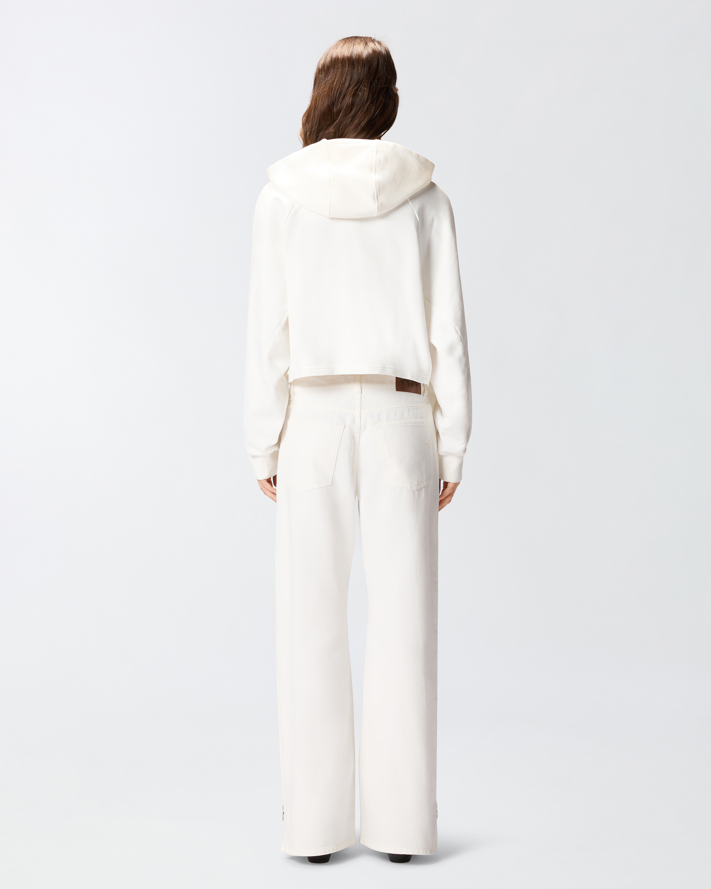 侧面拉链阔腿牛仔裤 2